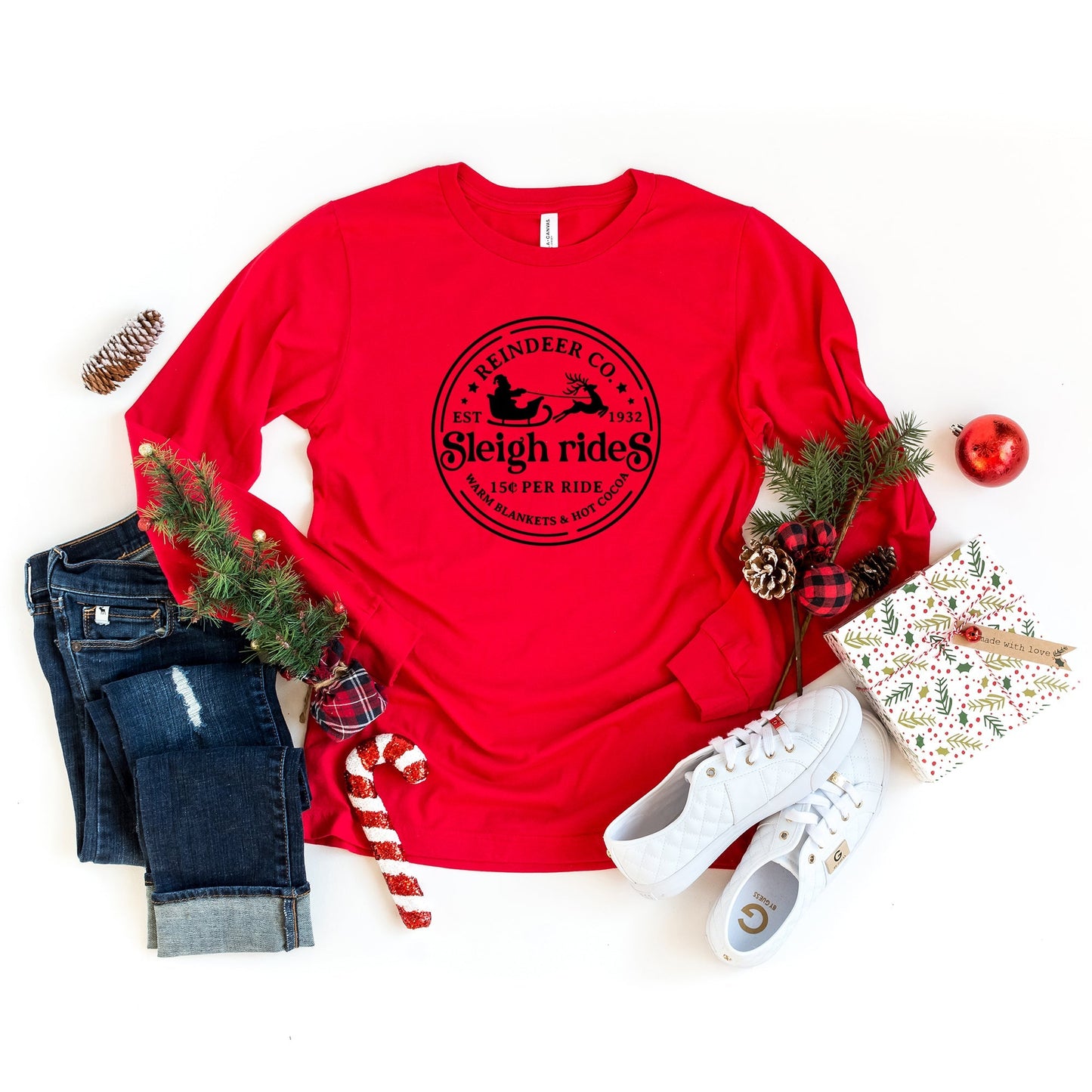 Reindeer Co. Sleigh Rides | Long Sleeve Crew Neck