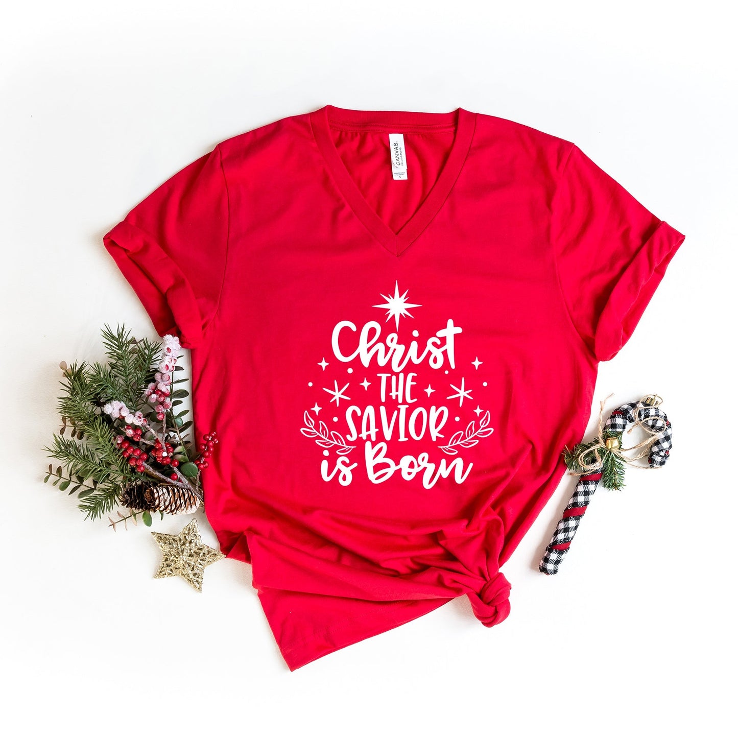 The Savior Is Born Star | Short Sleeve V-Neck