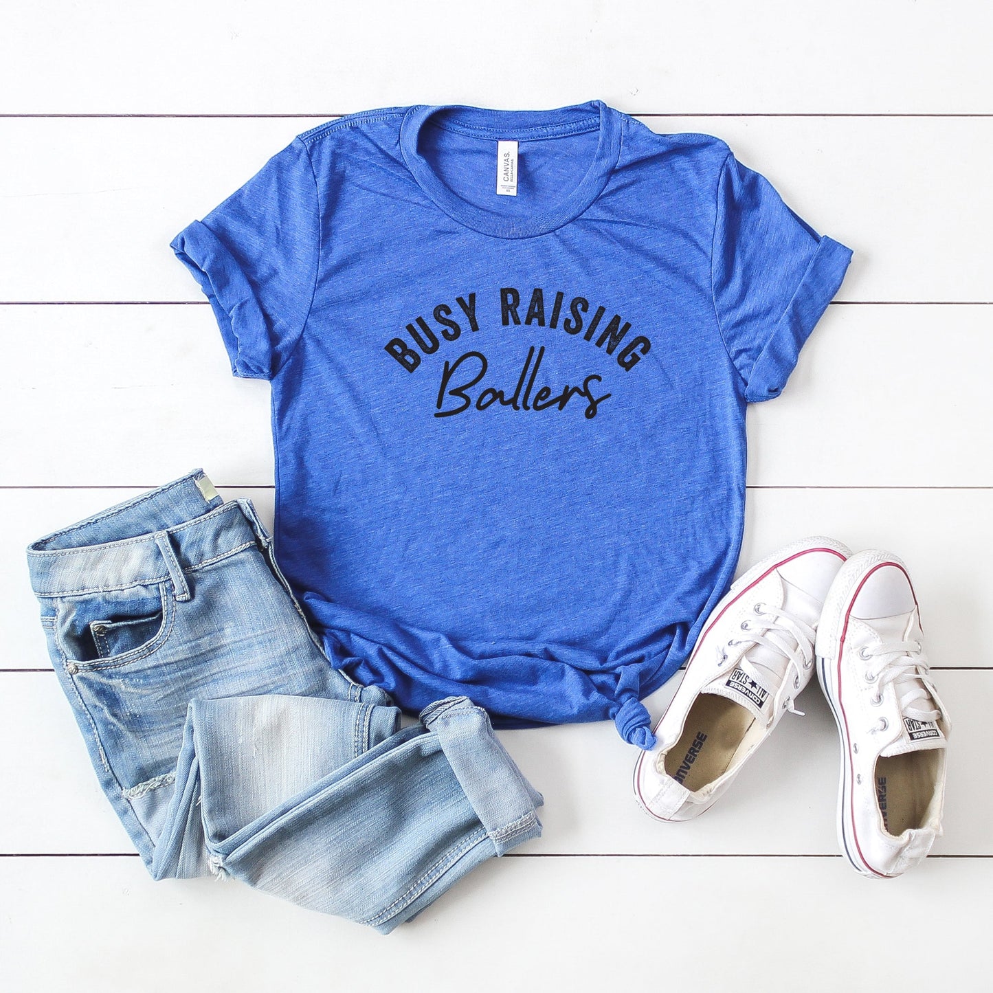 I'm Busy Raising Ballers | Short Sleeve Crew Neck