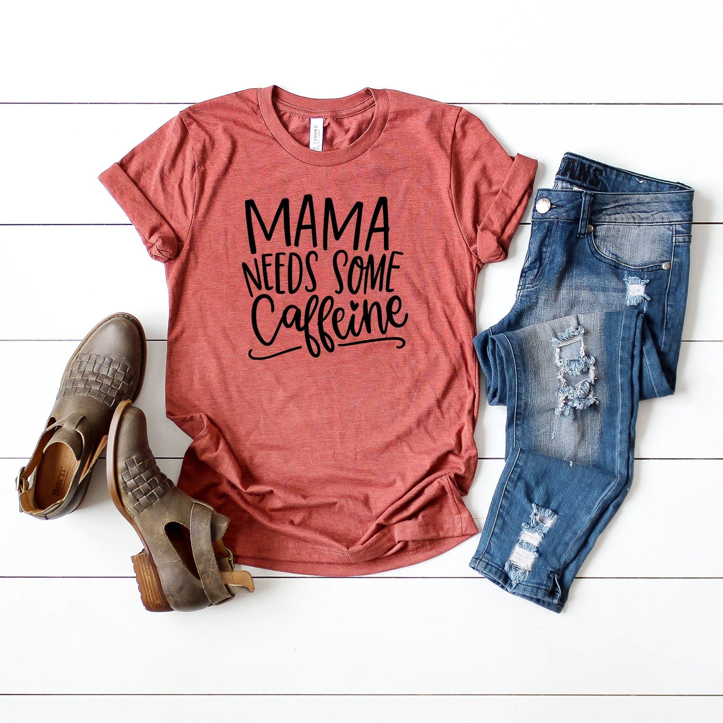 Mama Needs Some Caffeine | Short Sleeve Crew Neck