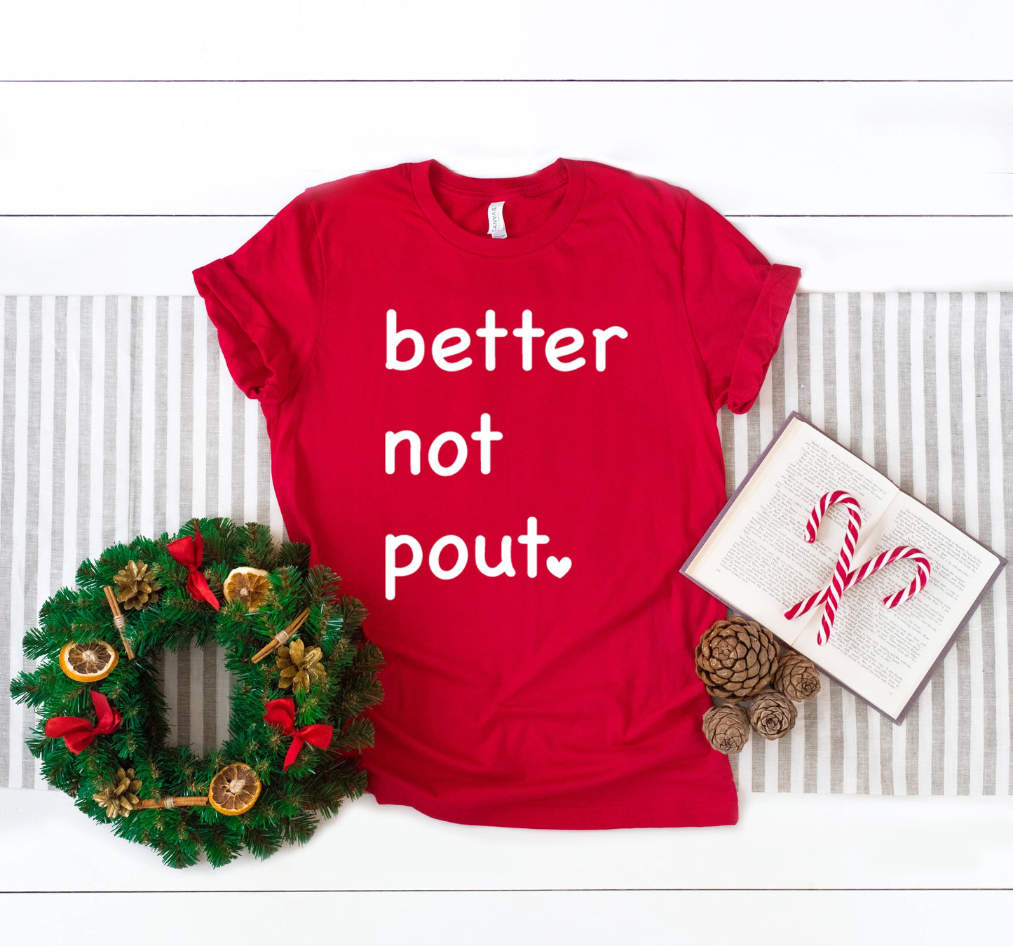 Better Not Pout Heart | Short Sleeve Crew Neck