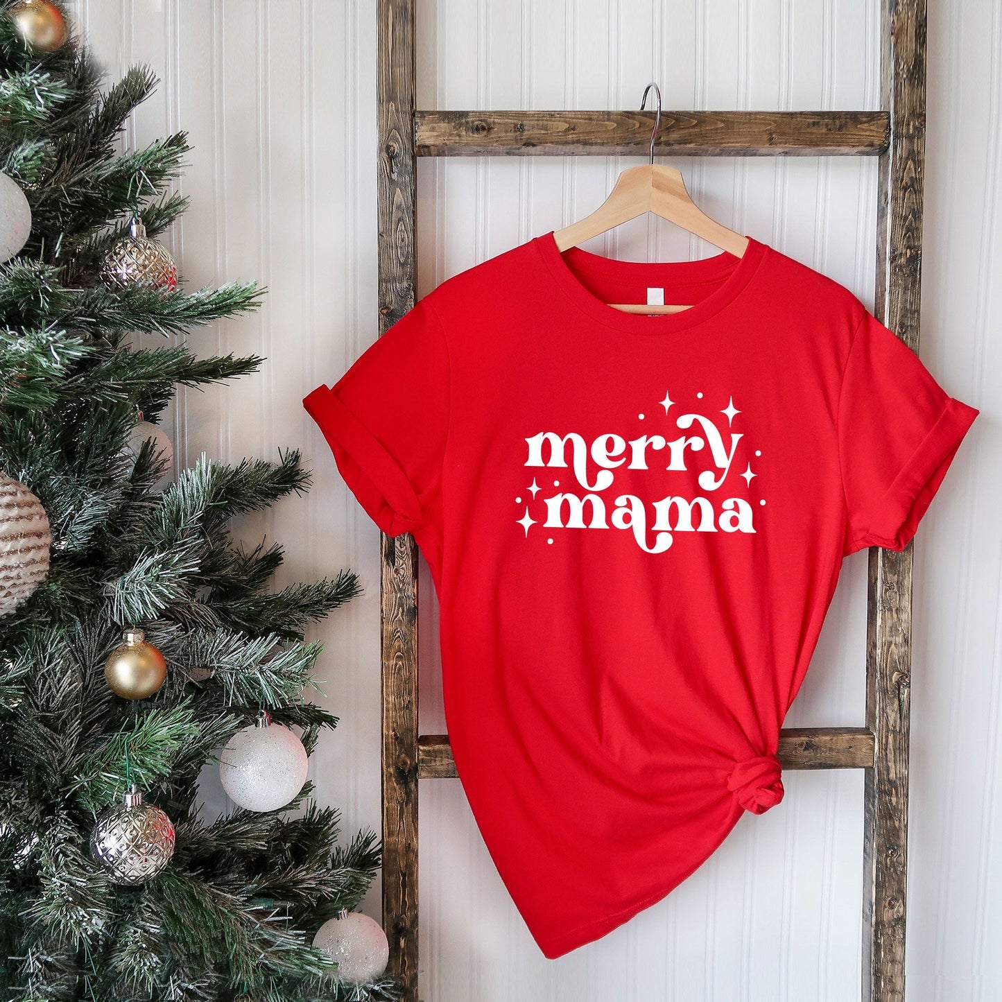 Whimsical Merry Mama | Short Sleeve Crew Neck