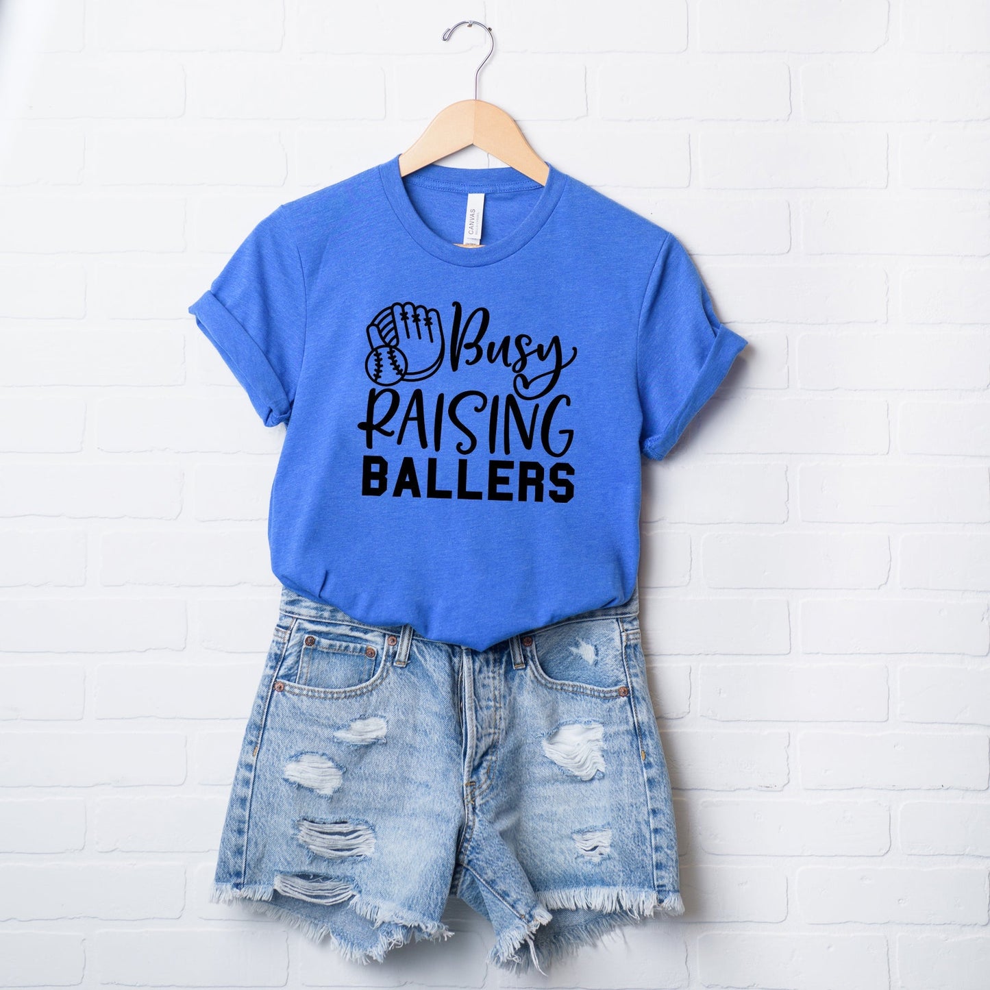 Busy Raising Ballers Baseball | Short Sleeve Crew Neck