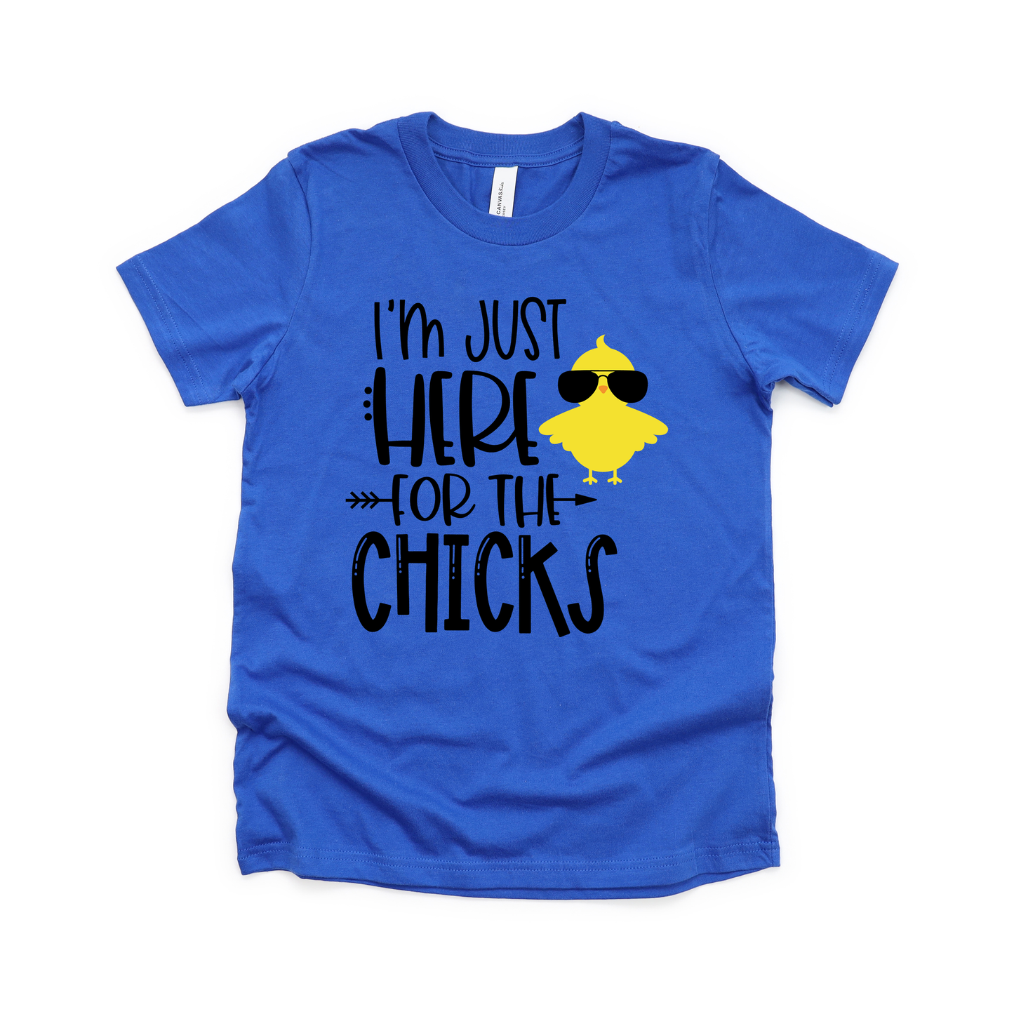 I'm Just Here For The Chicks -Kids | Short Sleeve Crew Neck