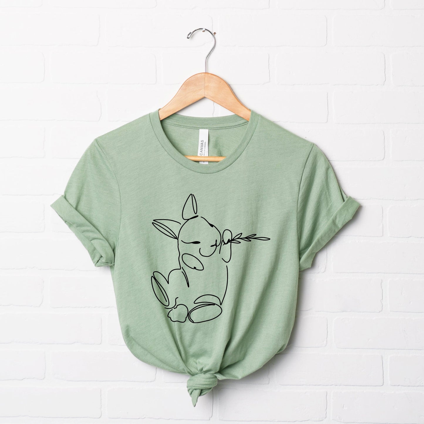 Hand Drawn Bunny | Short Sleeve Crew Neck