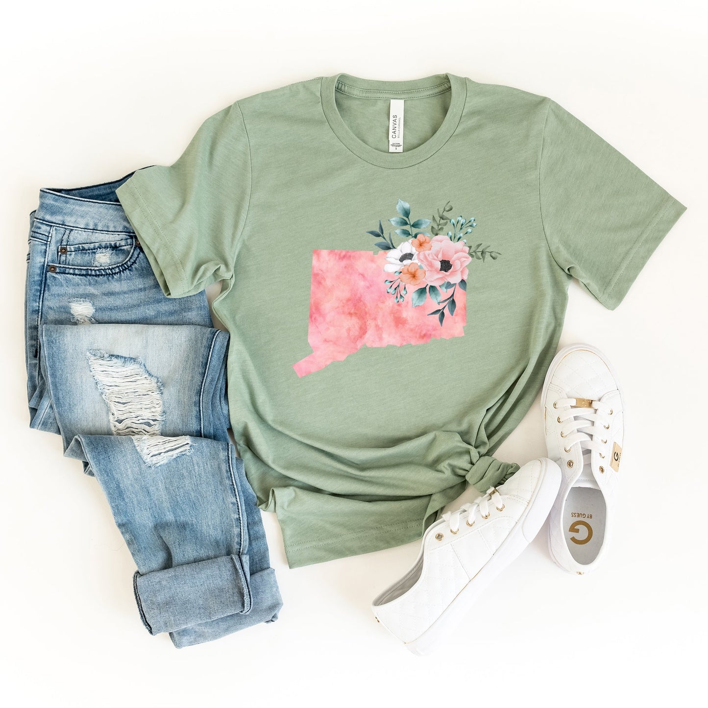 Connecticut Watercolor | Short Sleeve Crew Neck | State Tee