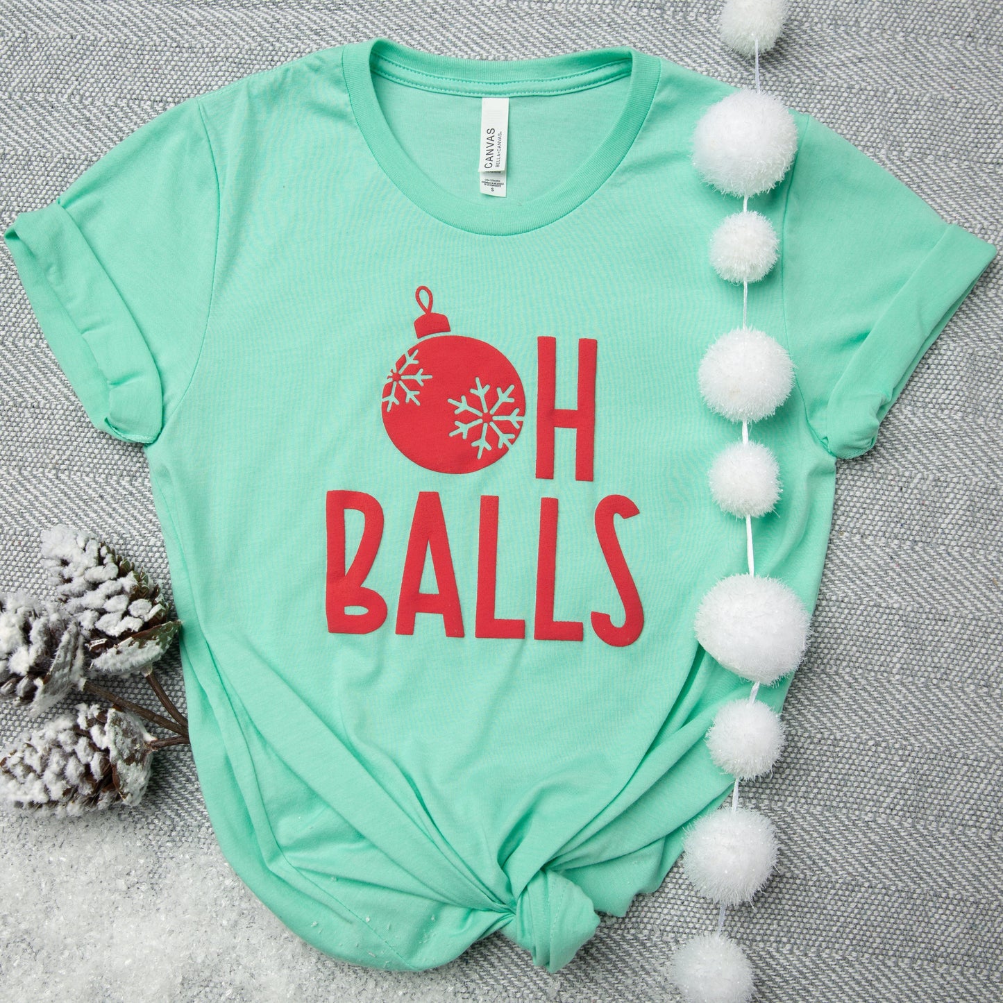 Oh Balls- Red Puff Ink | Short Sleeve Graphic Tee