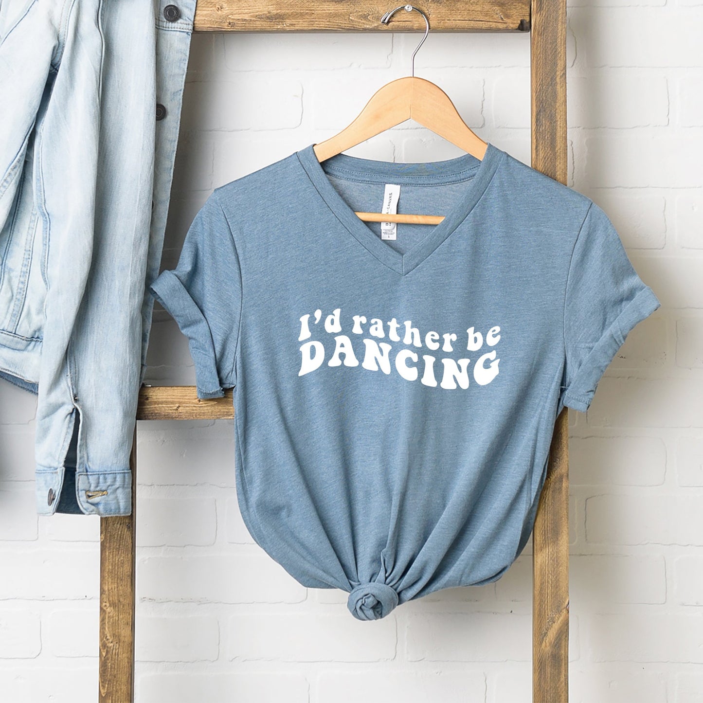 I'd Rather Be Dancing Wavy | Short Sleeve V-Neck