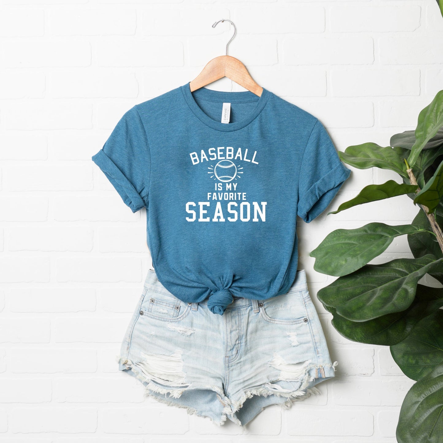 Baseball Is My Favorite With Ball | Short Sleeve Crew Neck