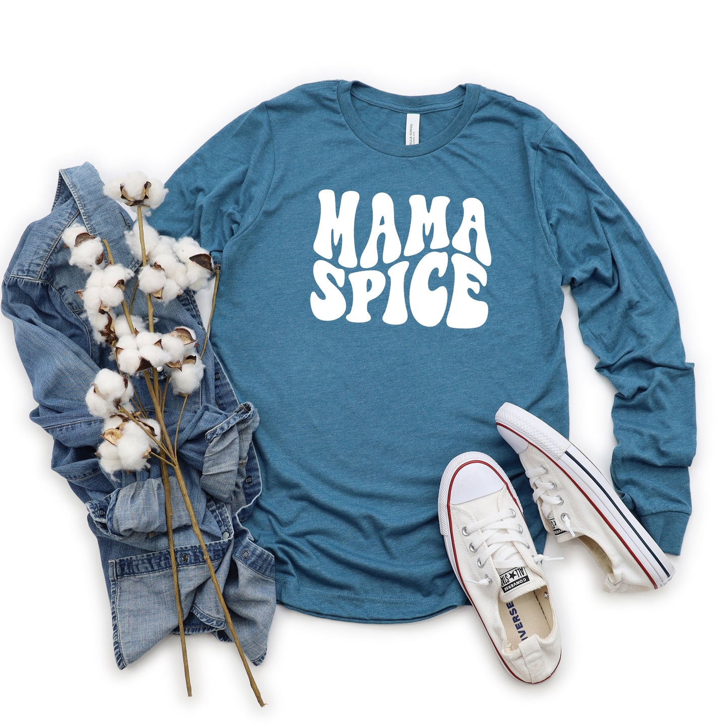 Mama Spice Wavy | Long Sleeve Crew Neck
