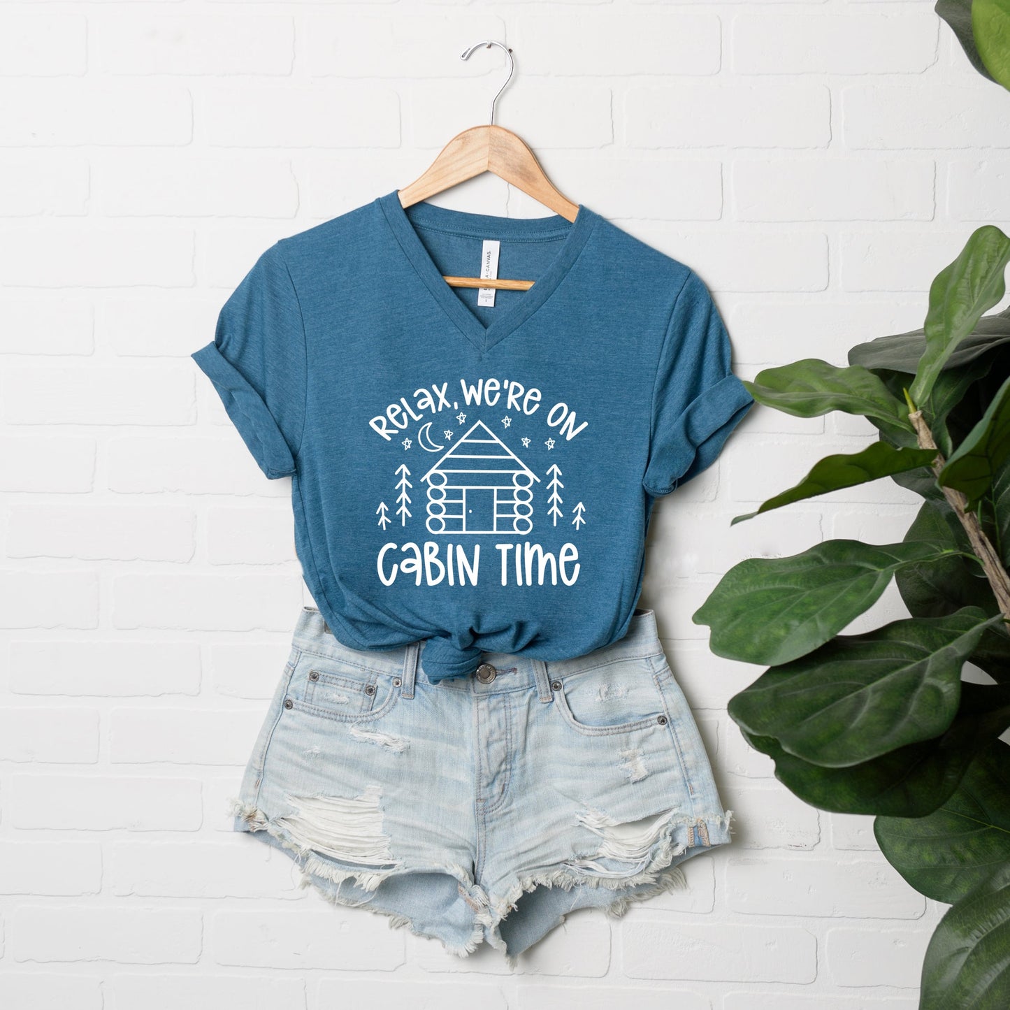 We're On Cabin Time | Short Sleeve V-Neck