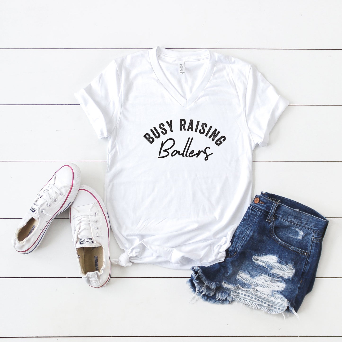 I'm Busy Raising Ballers | Short Sleeve Crew Neck
