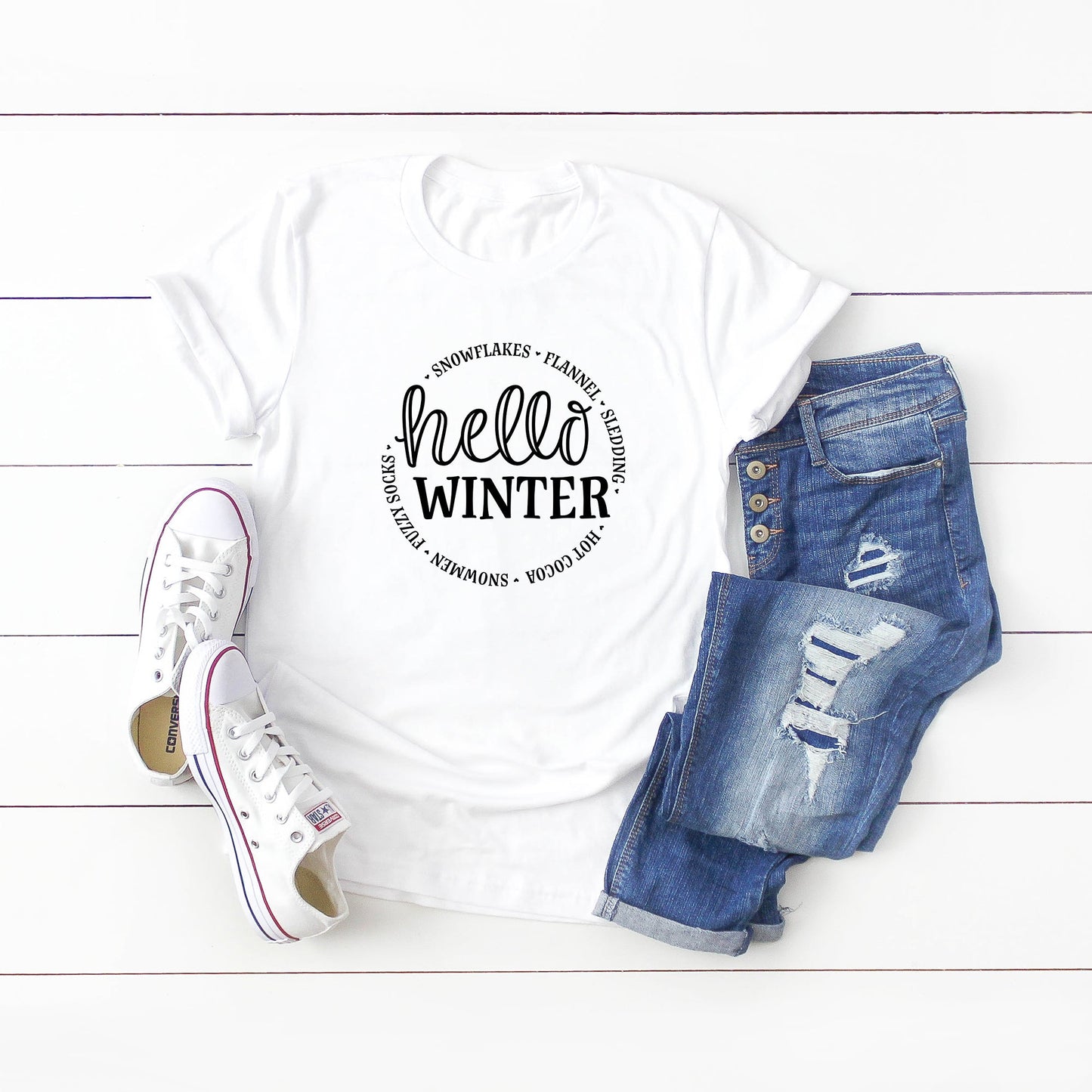 Hello Winter | Short Sleeve Crew Neck