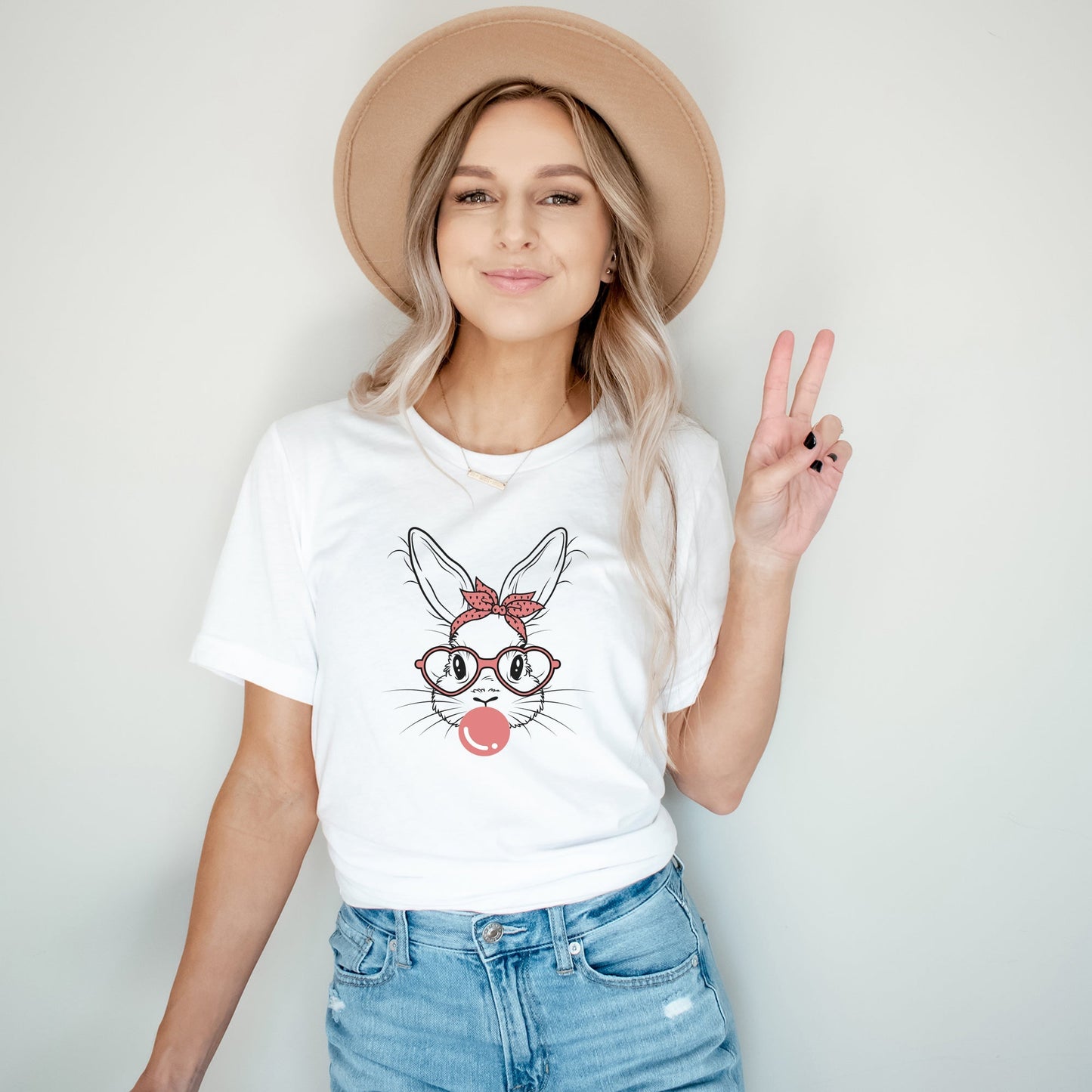 Easter Bunny With Bubble Gum | Short Sleeve Graphic Tee