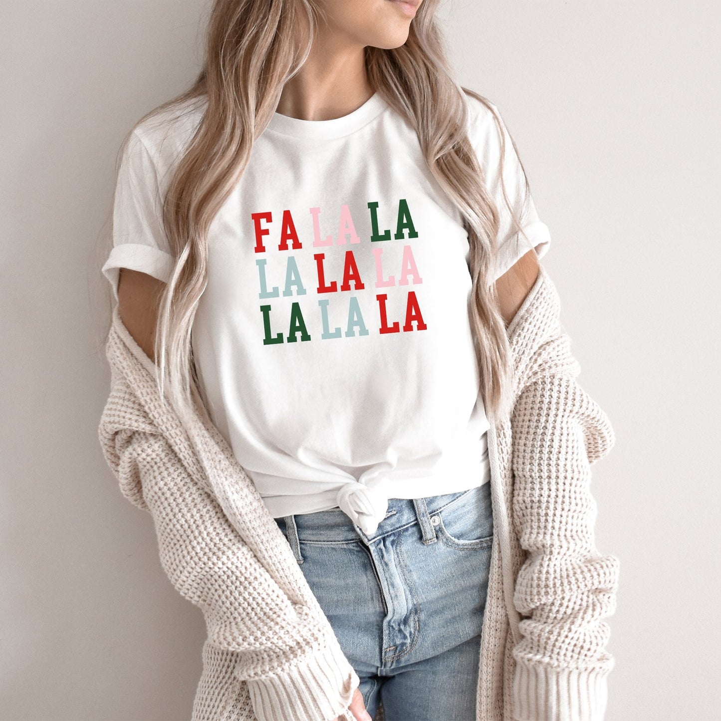 Colorful Fa La La | Short Sleeve Crew Neck