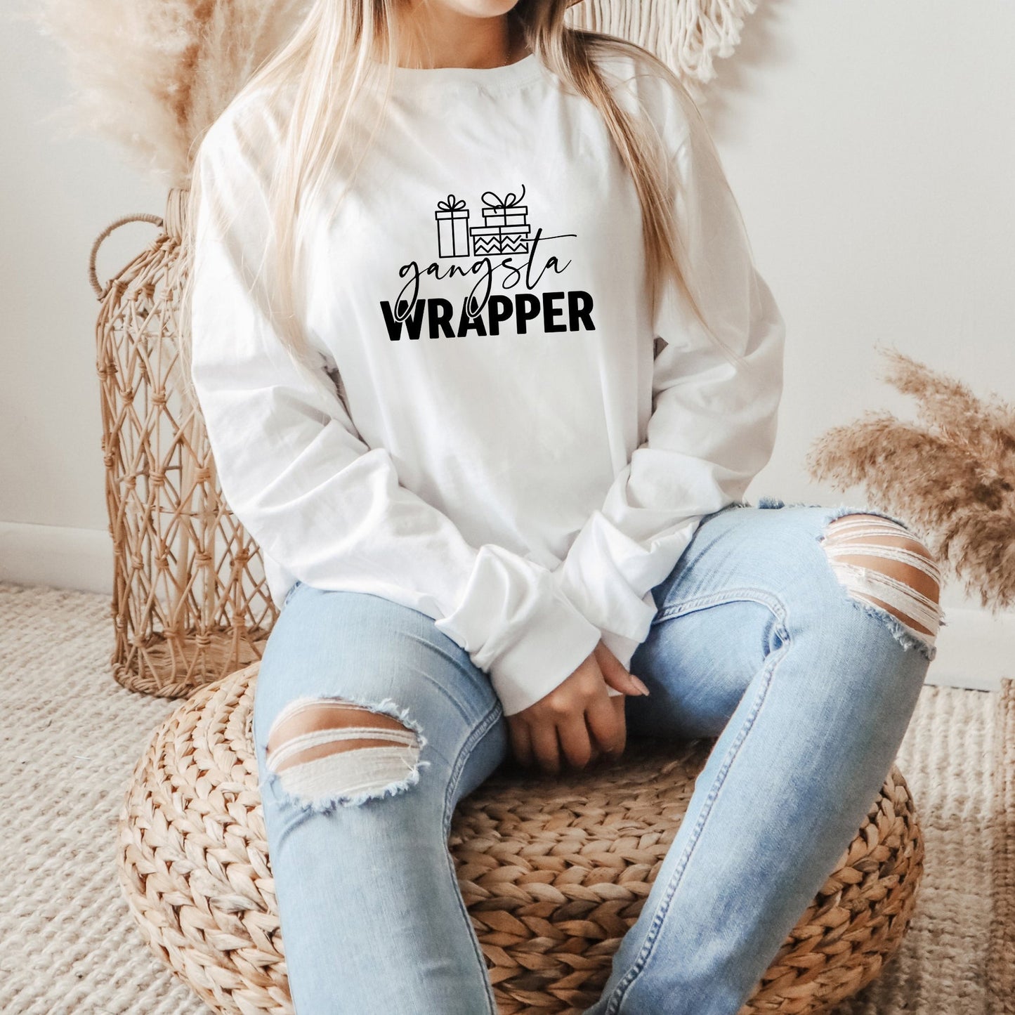 Gangsta Wrapper Presents | Long Sleeve Crew Neck