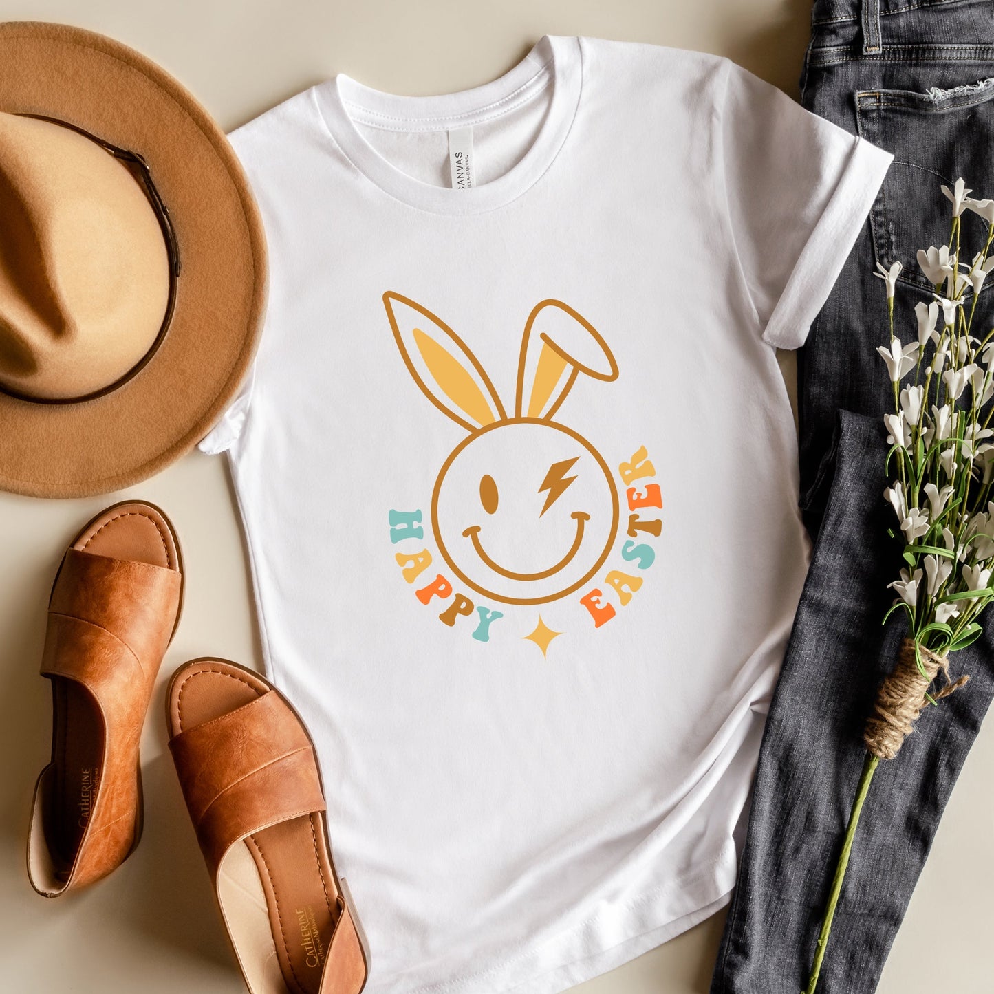 Happy Easter Bunny Wink | Short Sleeve Crew Neck