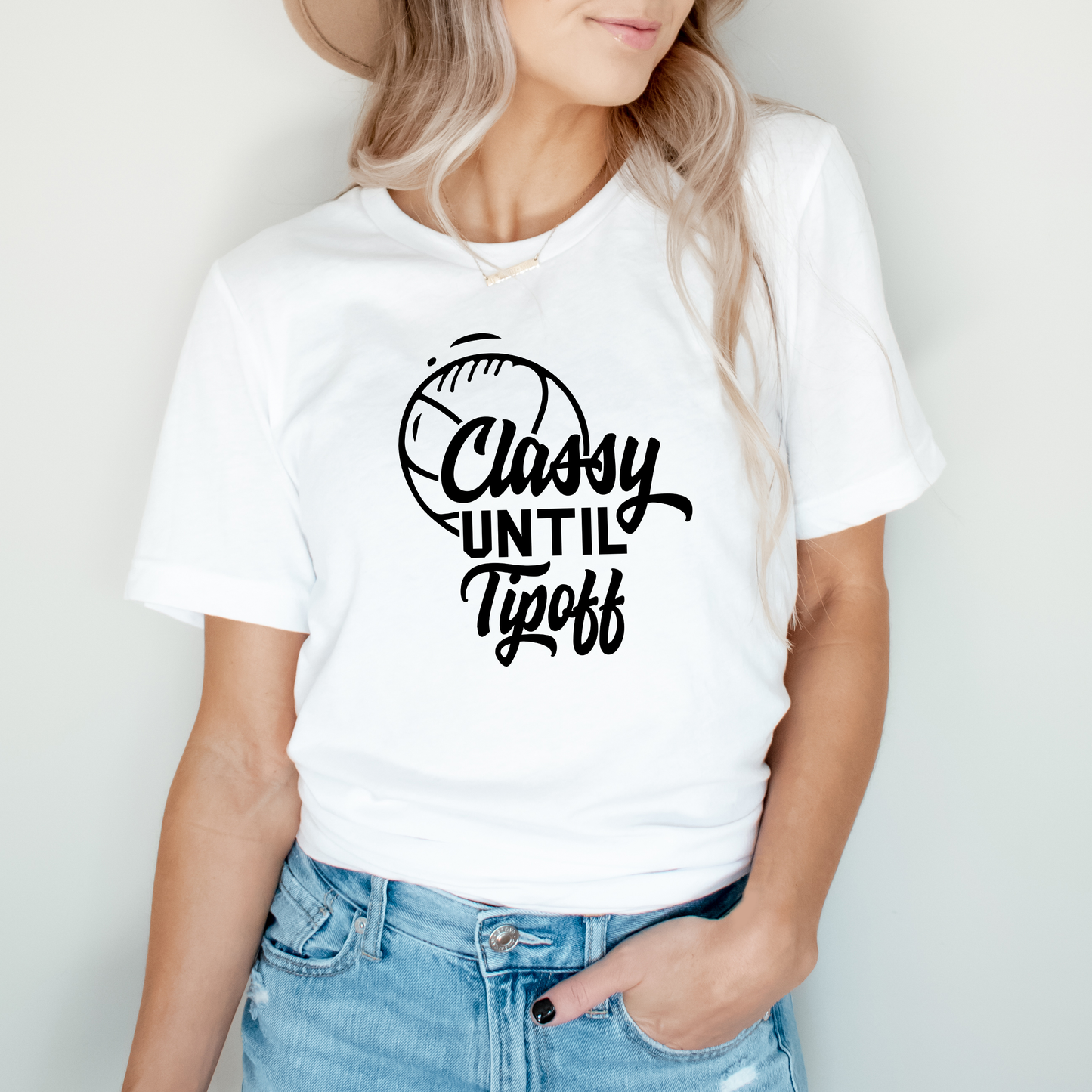 Classy Until Tipoff | Short Sleeve Crew Neck