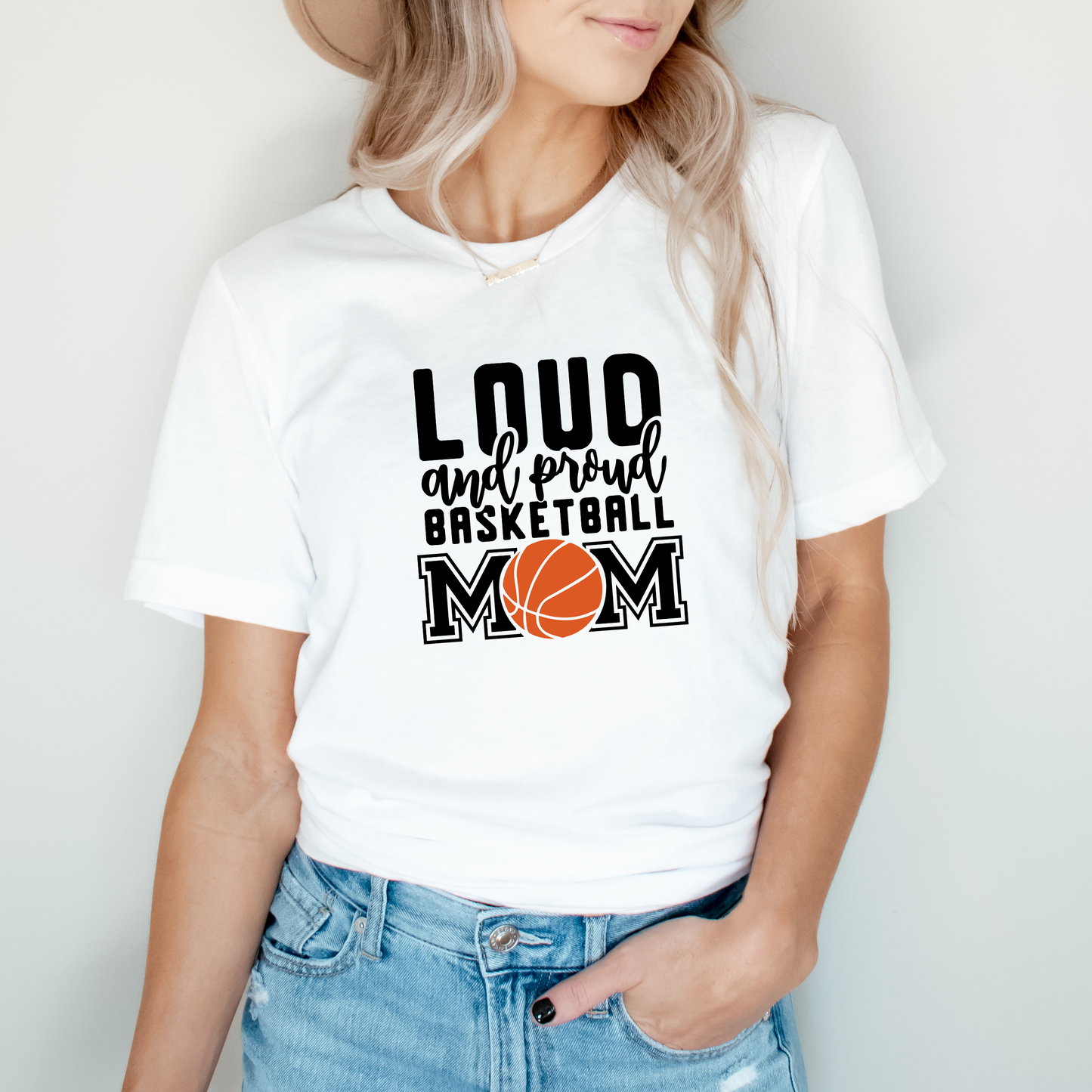 Loud And Proud Basketball Mom | Short Sleeve Crew Neck