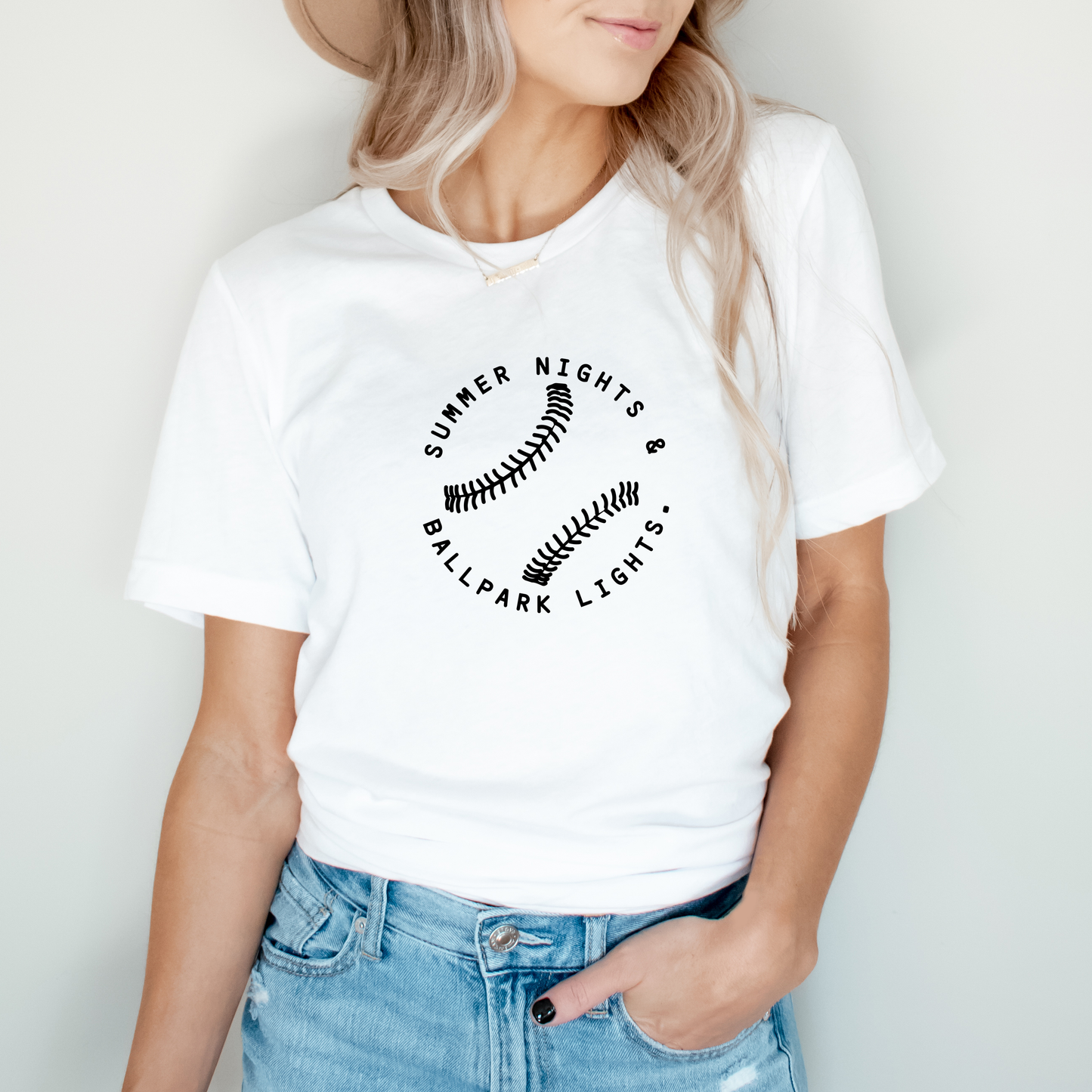 Summer Nights And Ballpark Lights | Short Sleeve Crew Neck