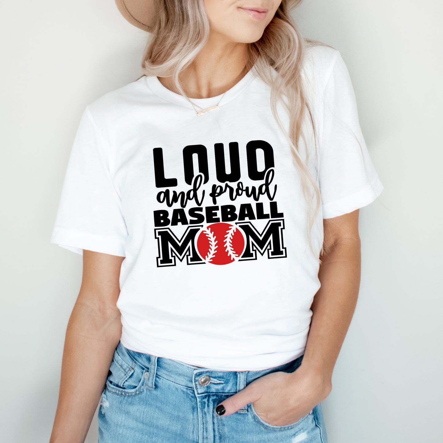 Loud And Proud Baseball Mom | Short Sleeve Crew Neck