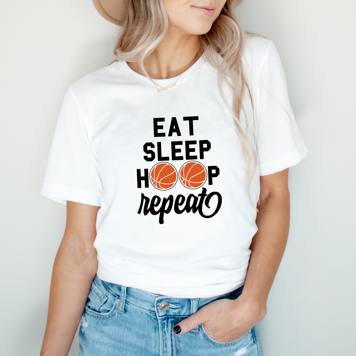 Eat Sleep Hoop Repeat | Short Sleeve Crew Neck