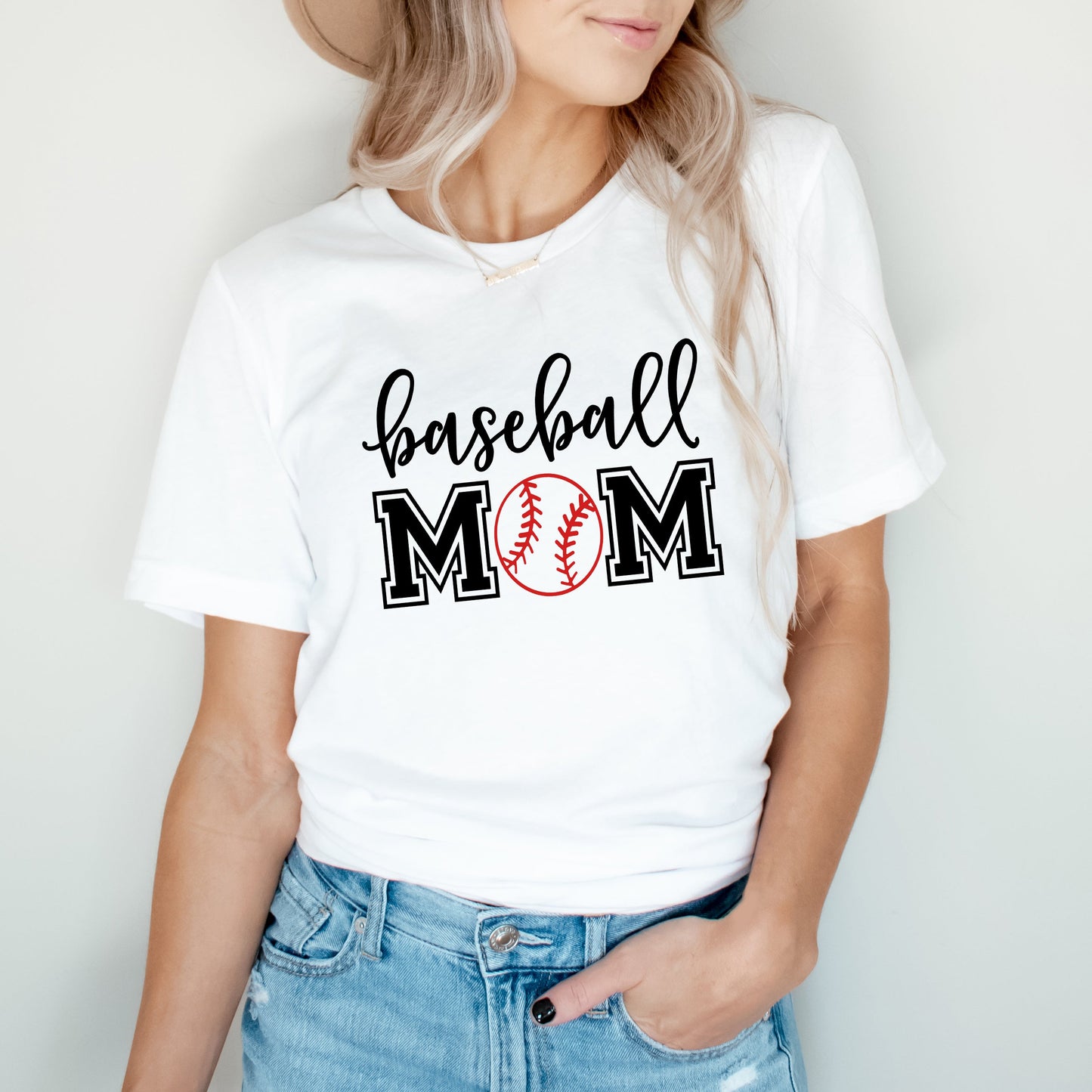 Baseball Mom With Ball | Short Sleeve Crew Neck