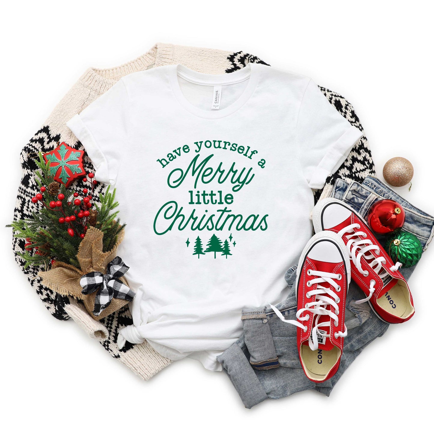 Merry Little Christmas Trees | Short Sleeve Crew Neck