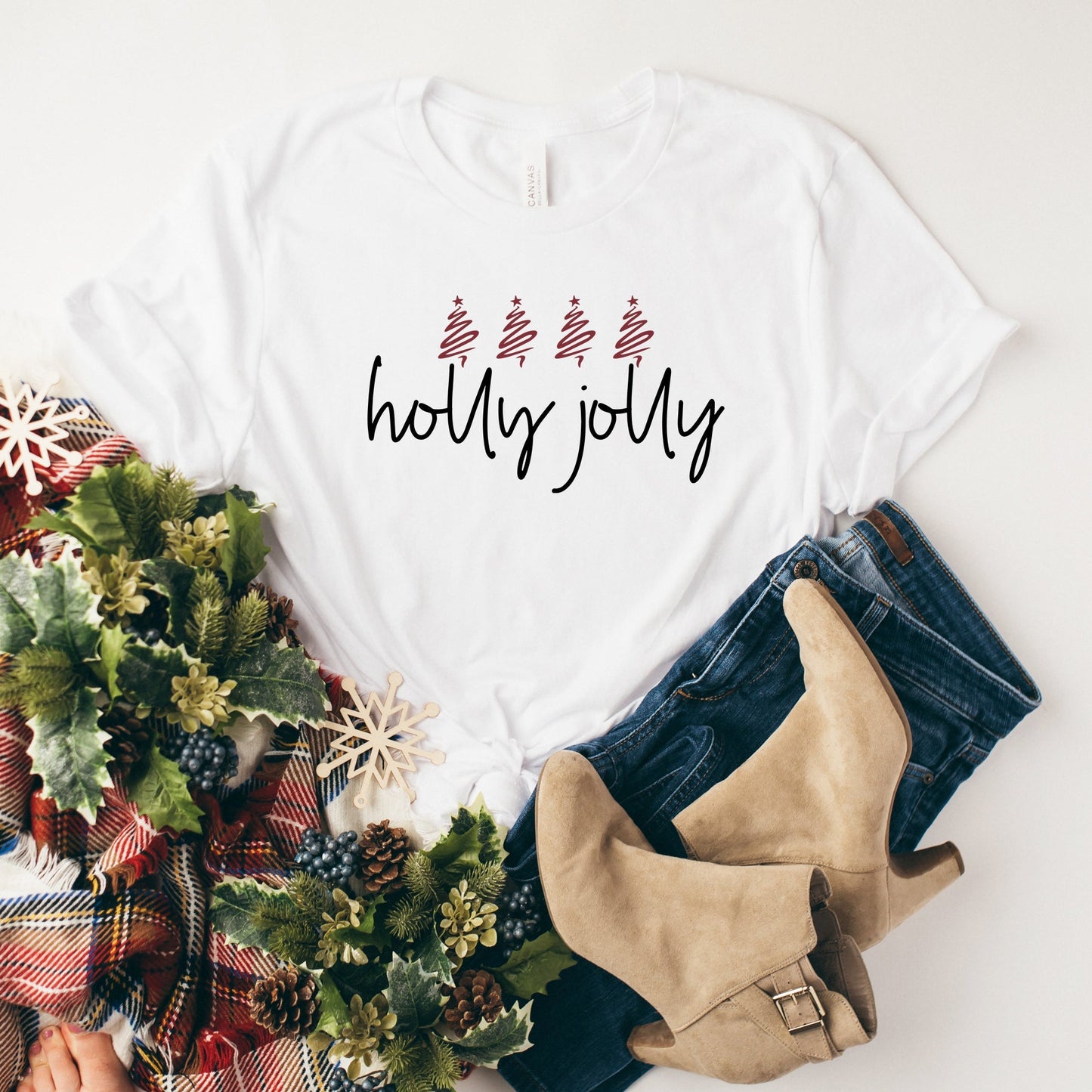 Holly Jolly Trees | Short Sleeve Crew Neck