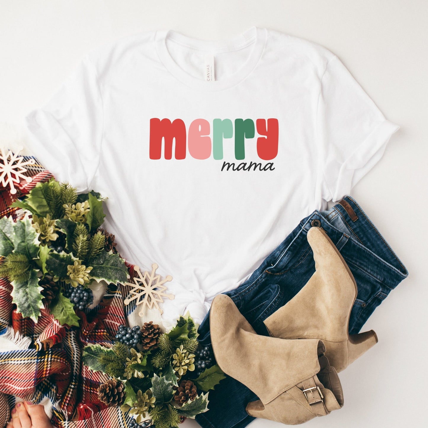Merry Mama Bold | Short Sleeve Crew Neck