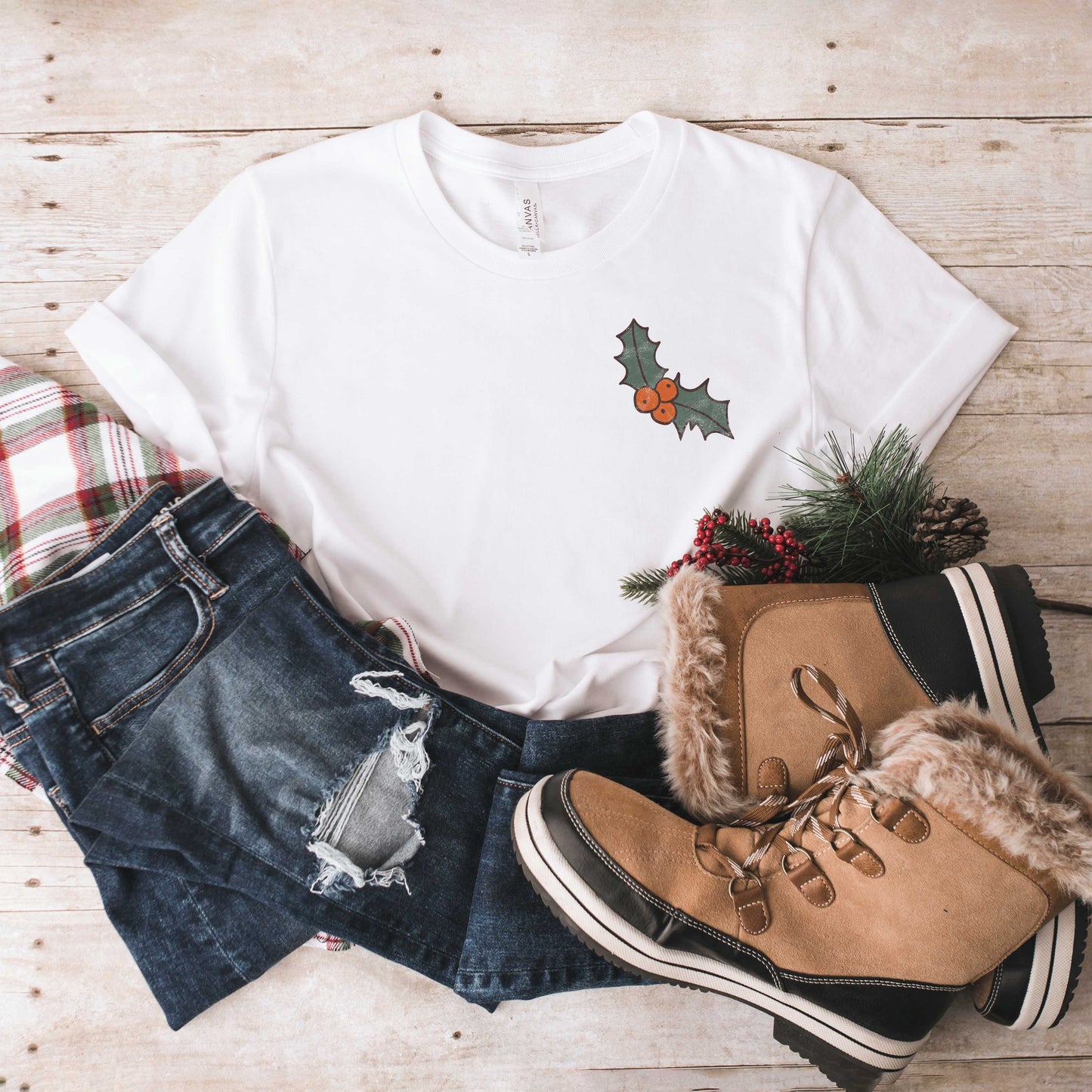 Retro Ho Ho Ho | Short Sleeve Crew Neck | Front And Back Ink