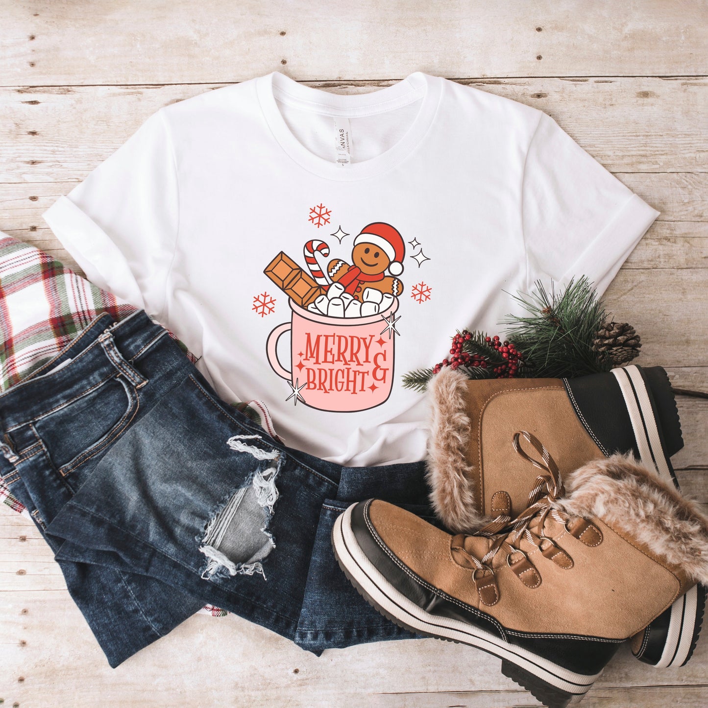 Merry And Bright Mug | Short Sleeve Crew Neck