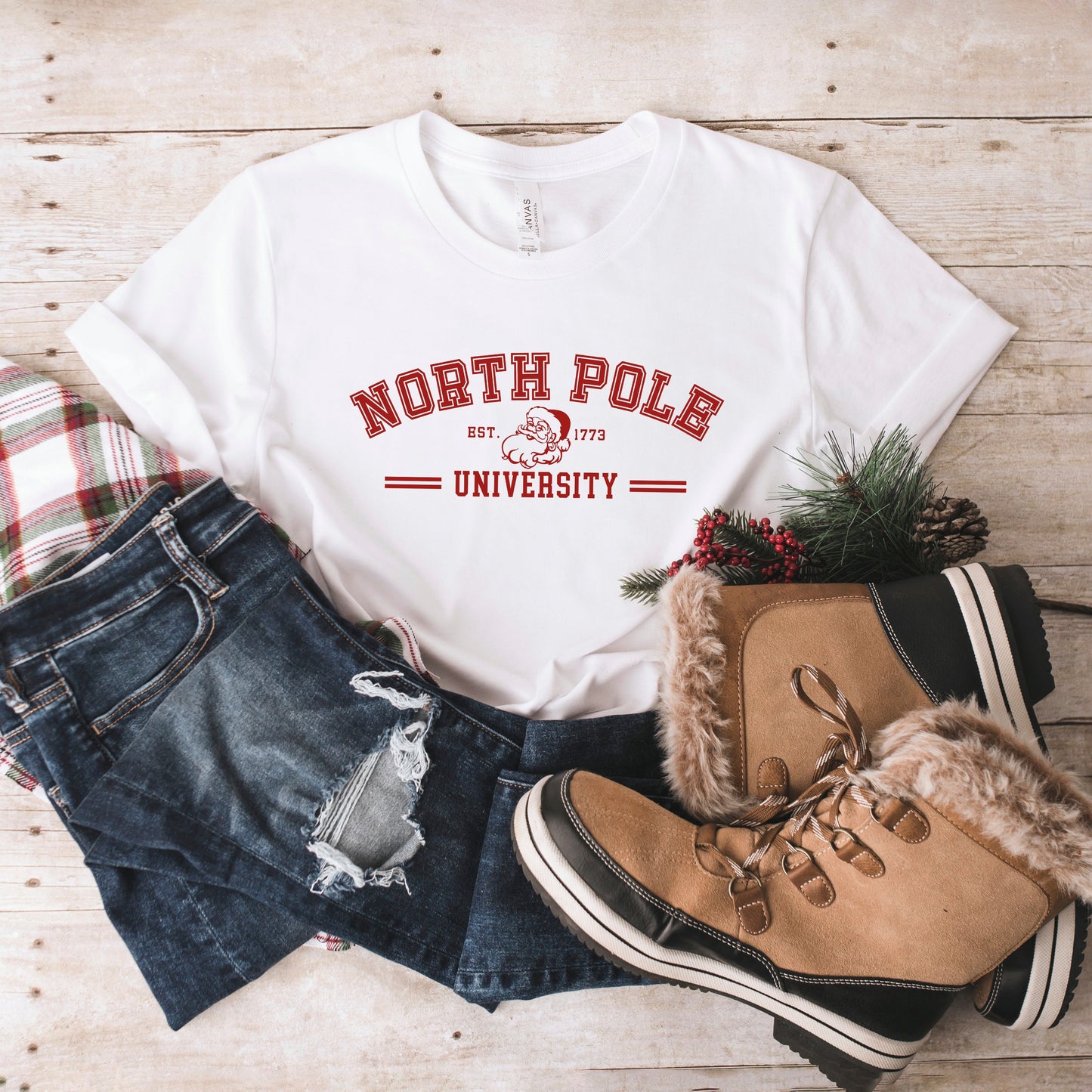 North Pole University Santa | Short Sleeve Graphic Tee