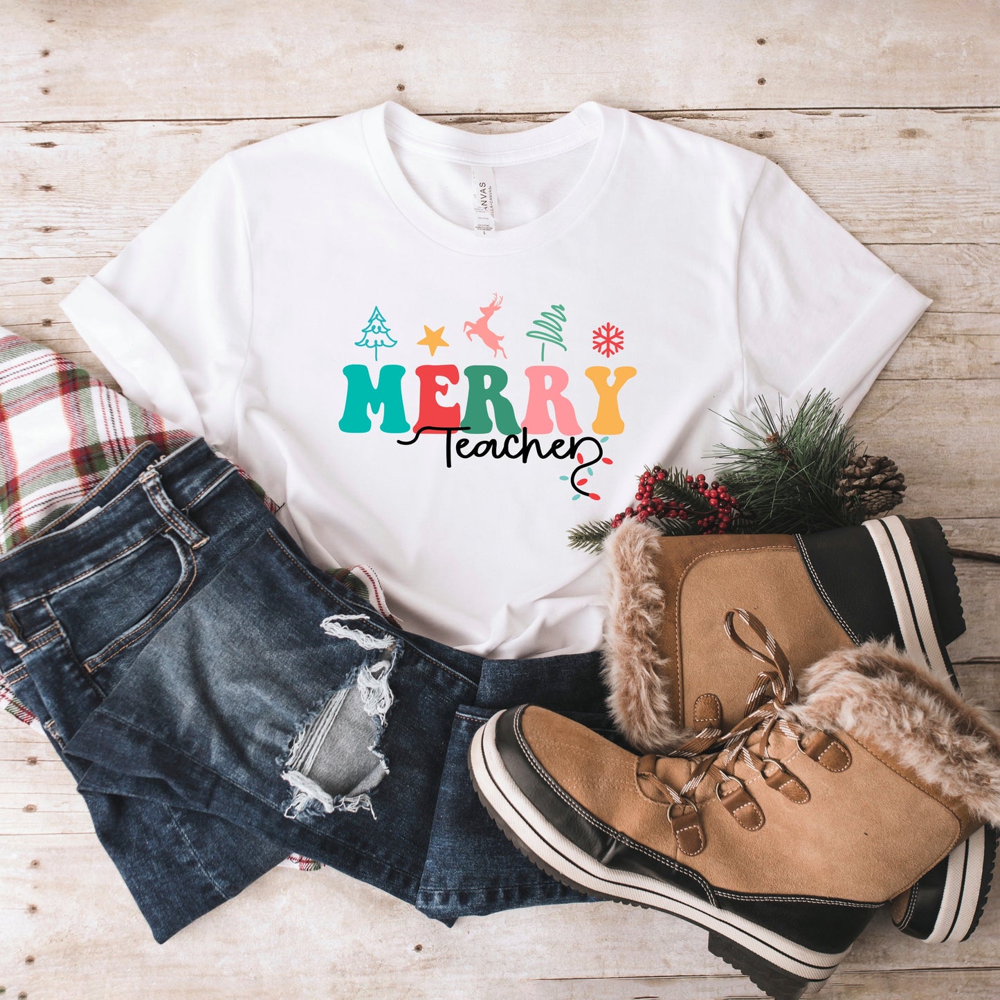 Merry Teacher | Short Sleeve Crew Neck