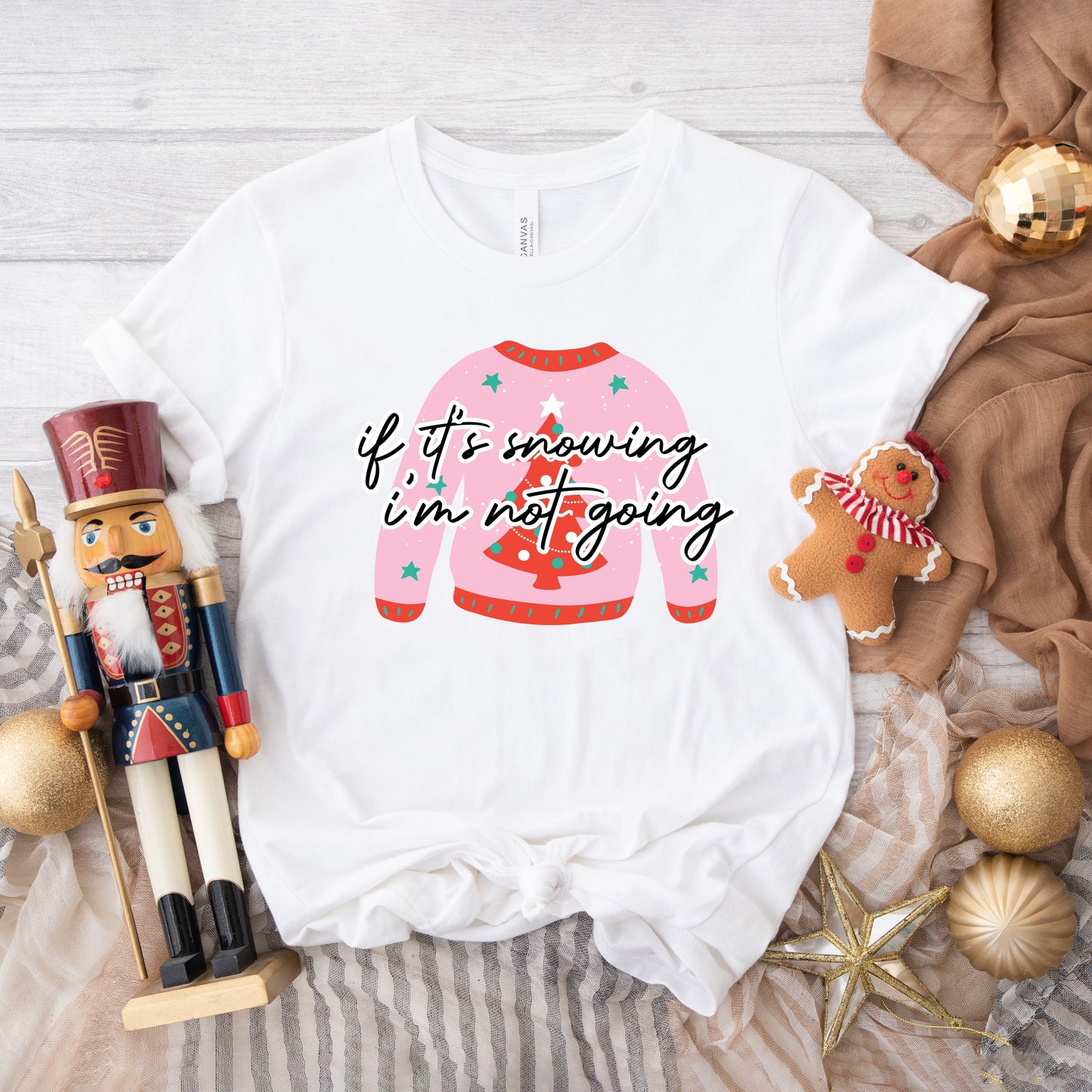 If It's Snowing I'm Not Going Sweater | Short Sleeve Crew Neck