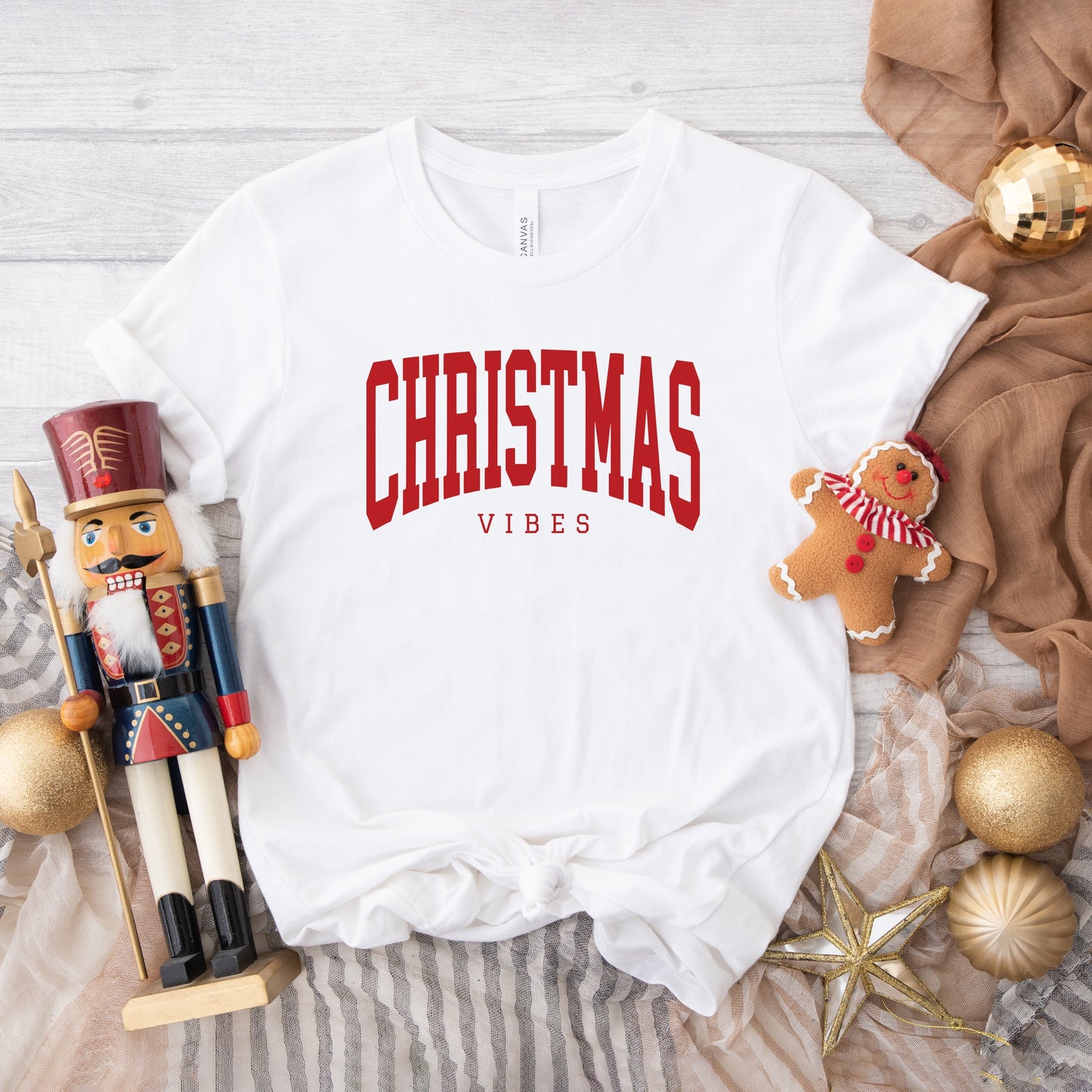 Christmas Vibe Varsity | Short Sleeve Crew Neck