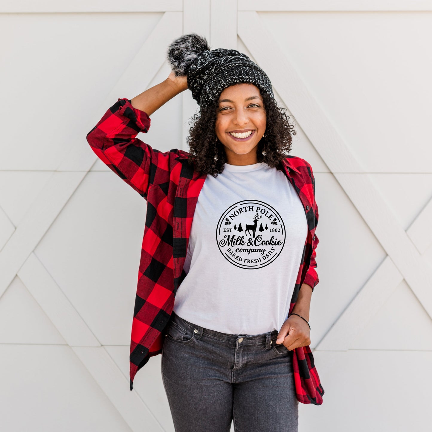 North Pole Milk And Cookie Circle | Short Sleeve Crew Neck