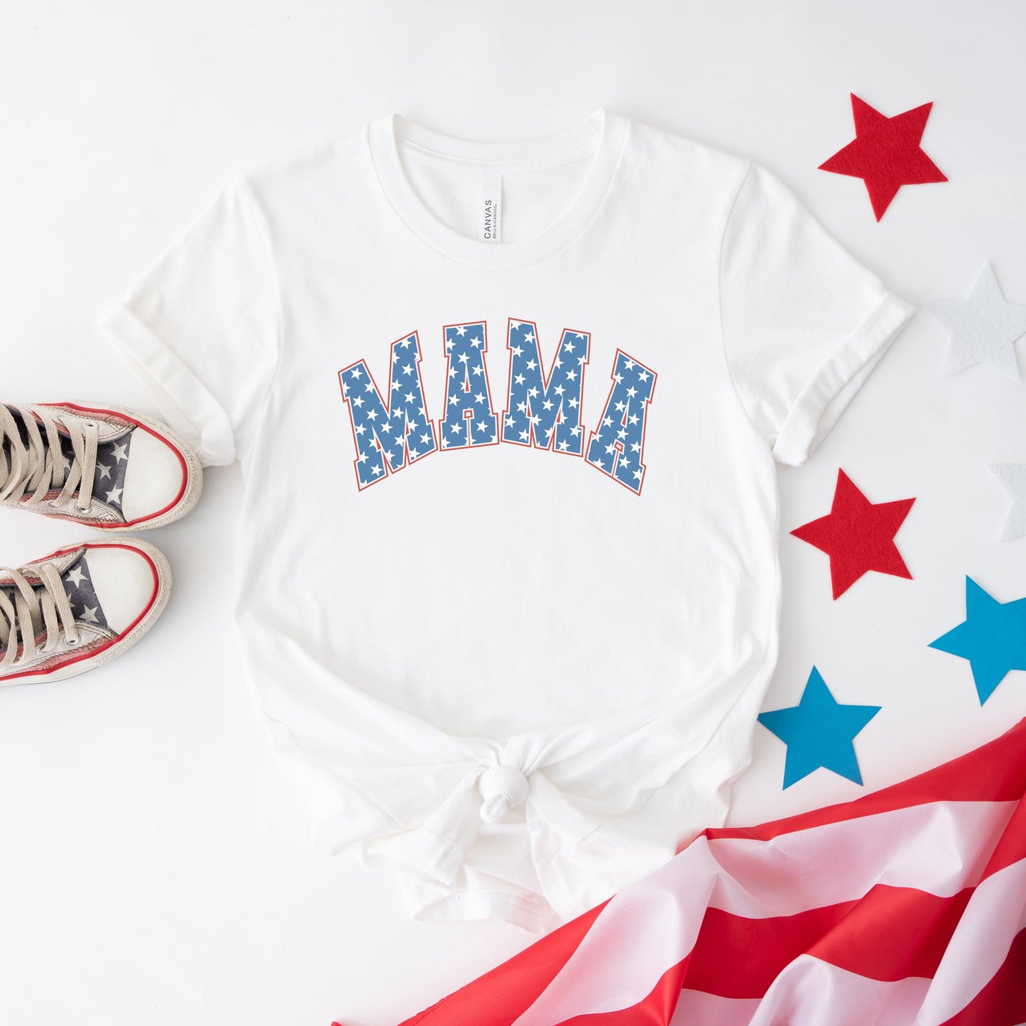 Retro Mama Stars | Short Sleeve Crew Neck