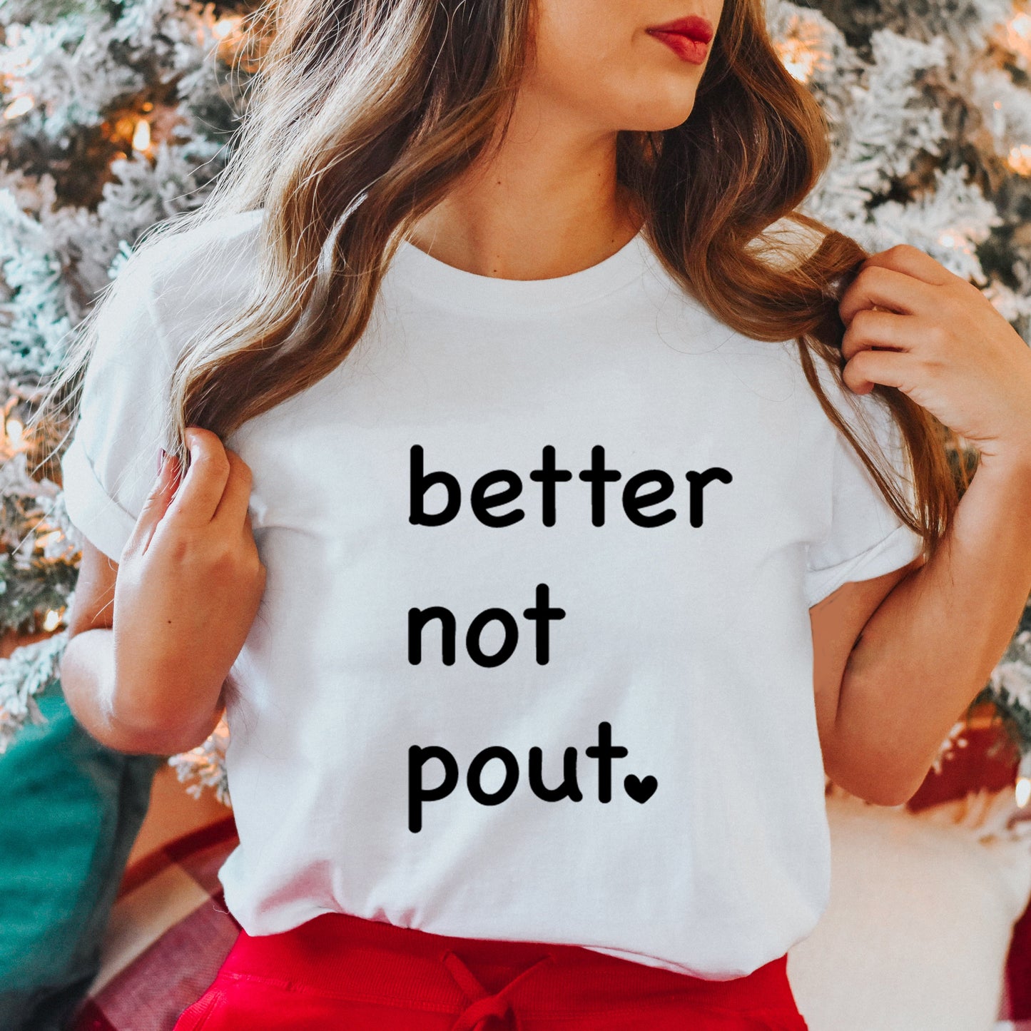Better Not Pout Heart | Short Sleeve Crew Neck