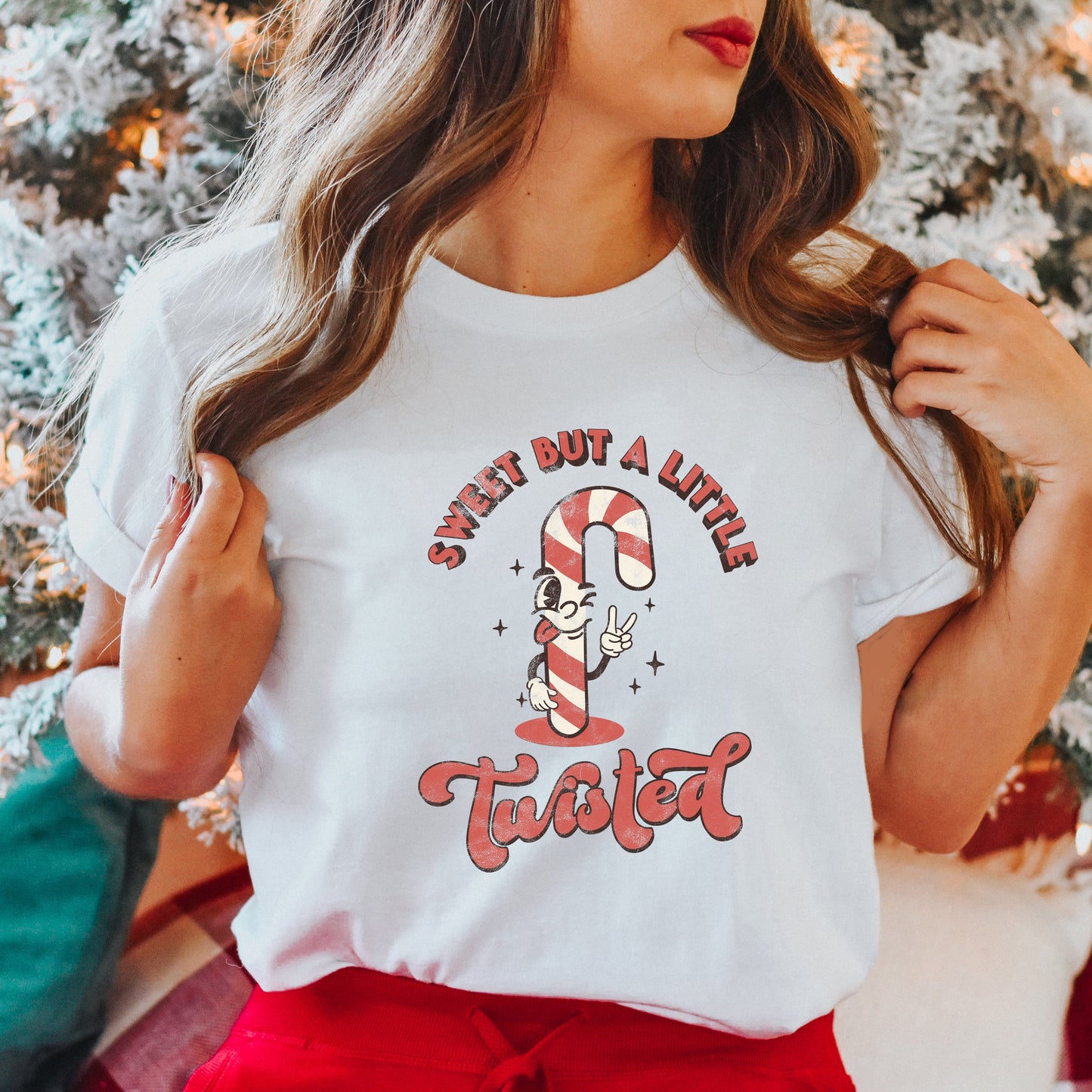 A Little Twisted Candy Cane | Short Sleeve Crew Neck