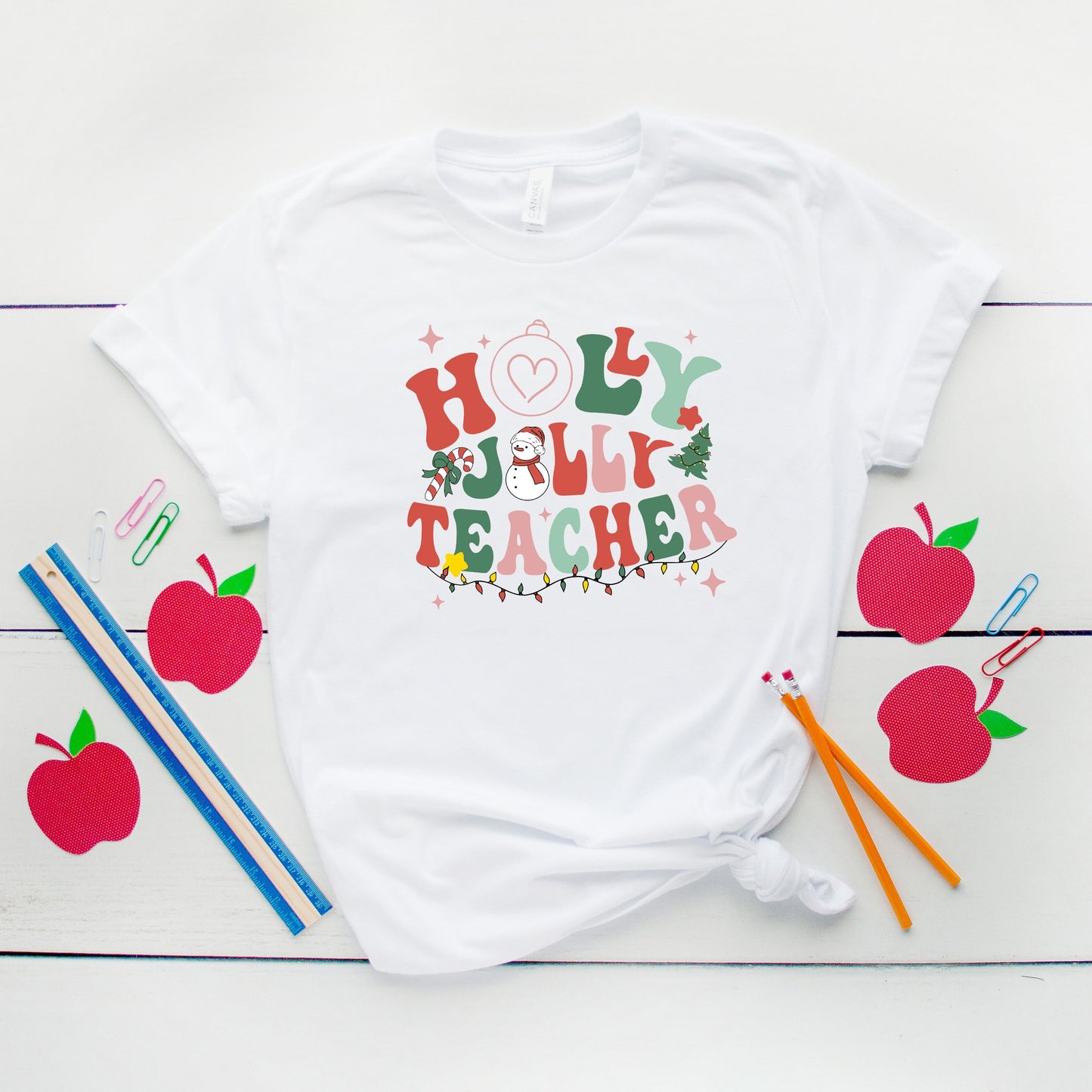Holly Jolly Teacher | Short Sleeve Crew Neck