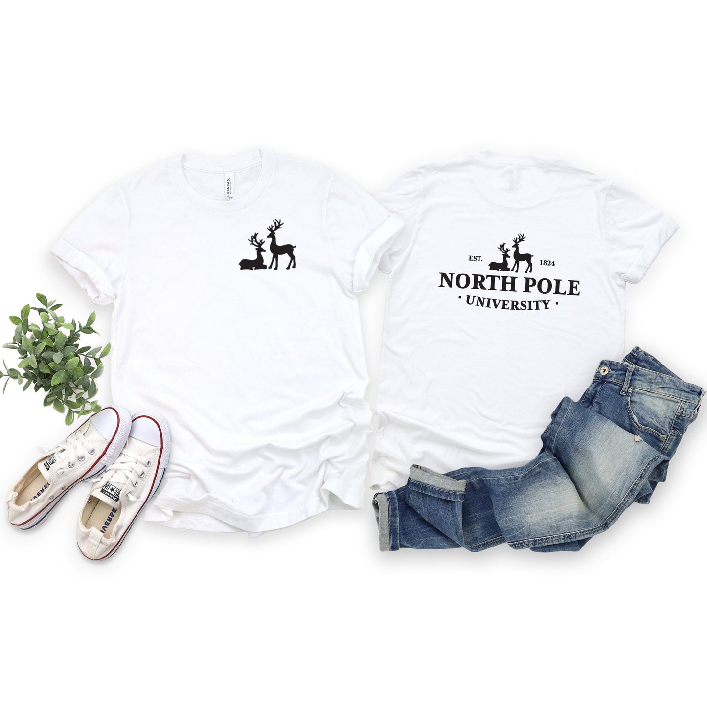 North Pole University | Short Sleeve Crew Neck | Front And Back Ink