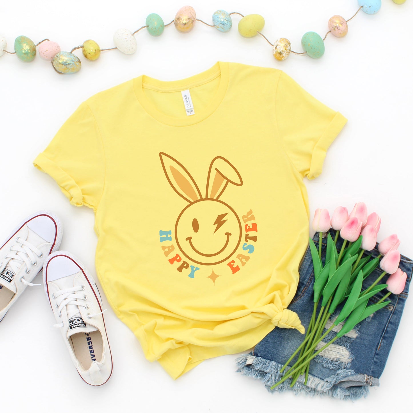 Happy Easter Bunny Wink | Short Sleeve Crew Neck