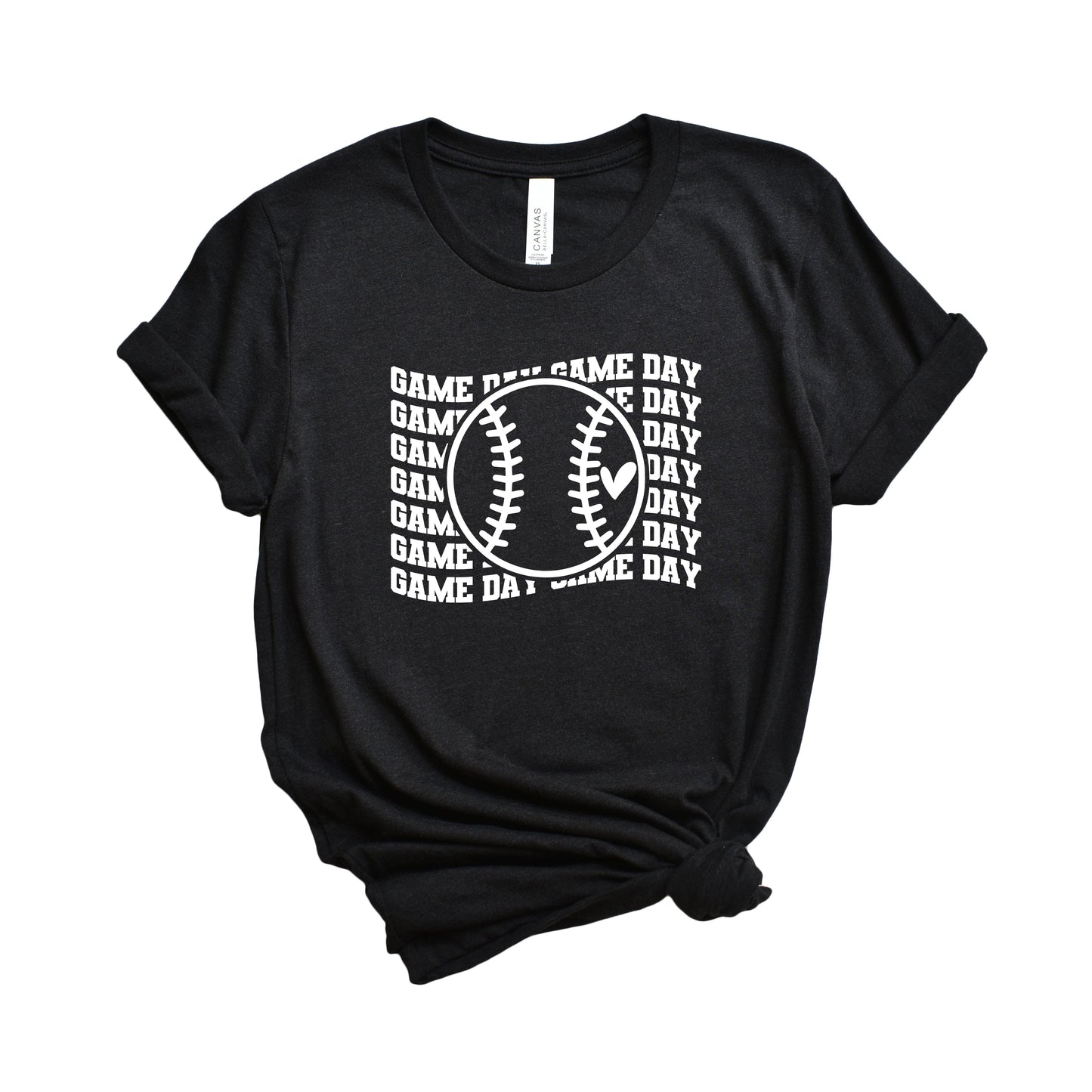 Baseball Game Day Stacked | Short Sleeve Crew Neck