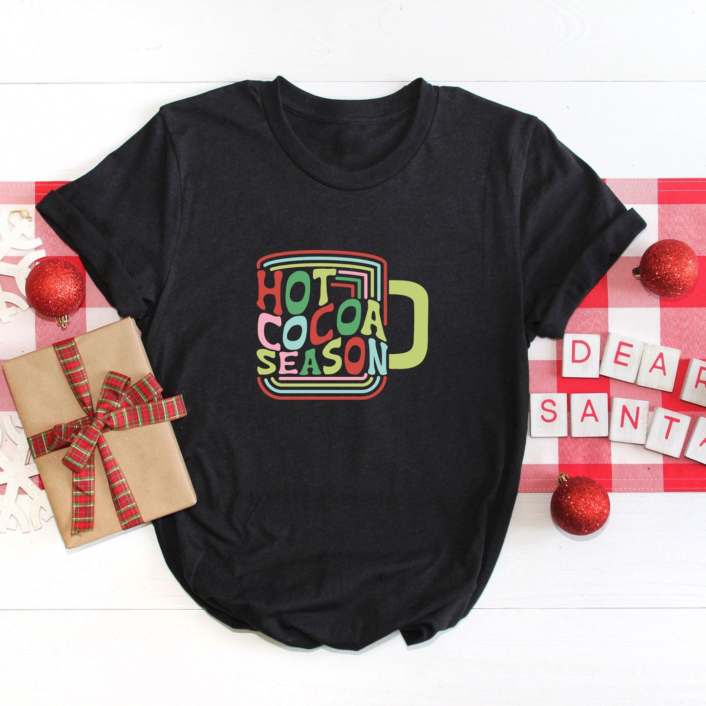 Retro Hot Cocoa Season | Short Sleeve Crew Neck