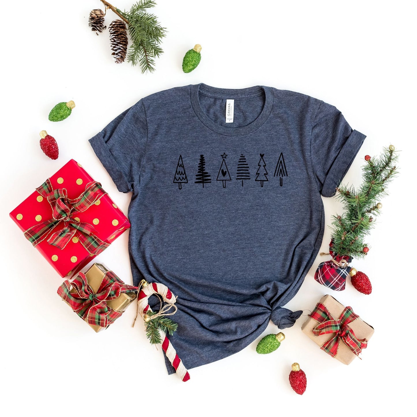 Row Of Christmas Trees | Short Sleeve Crew Neck
