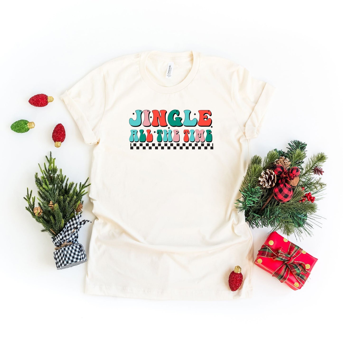 Retro Jingle All The Time | Short Sleeve Crew Neck