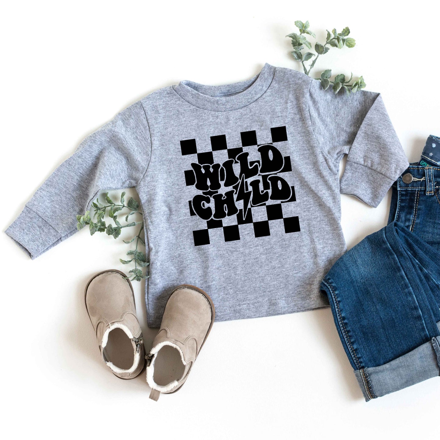 Wild Child Lightning Bolt | Toddler Long Sleeve Tee