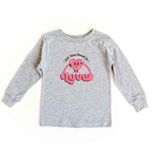 All You Need Is Love Heart Rainbow | Toddler Long Sleeve Tee