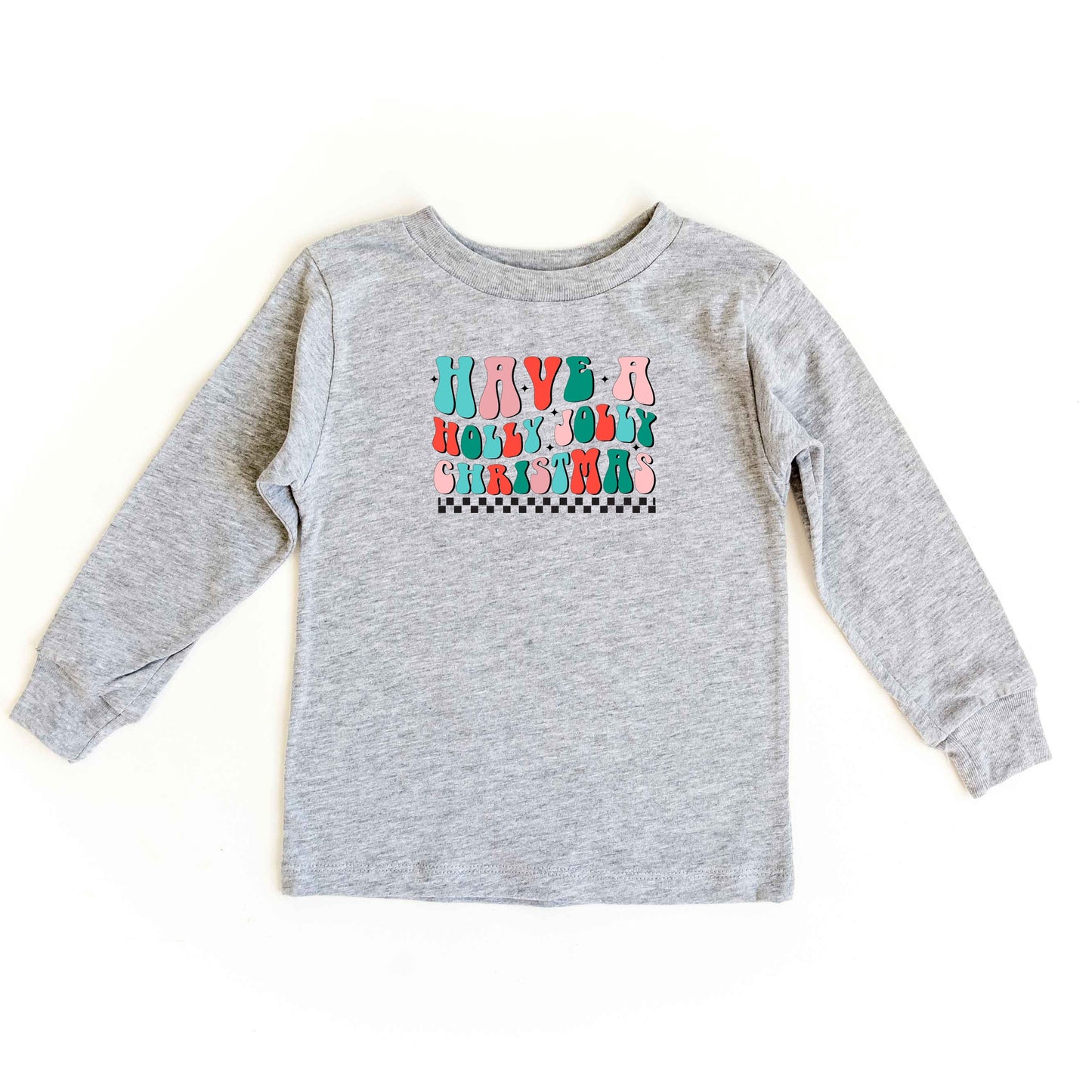 Retro Have A Holly Jolly Christmas | Toddler Long Sleeve Tee